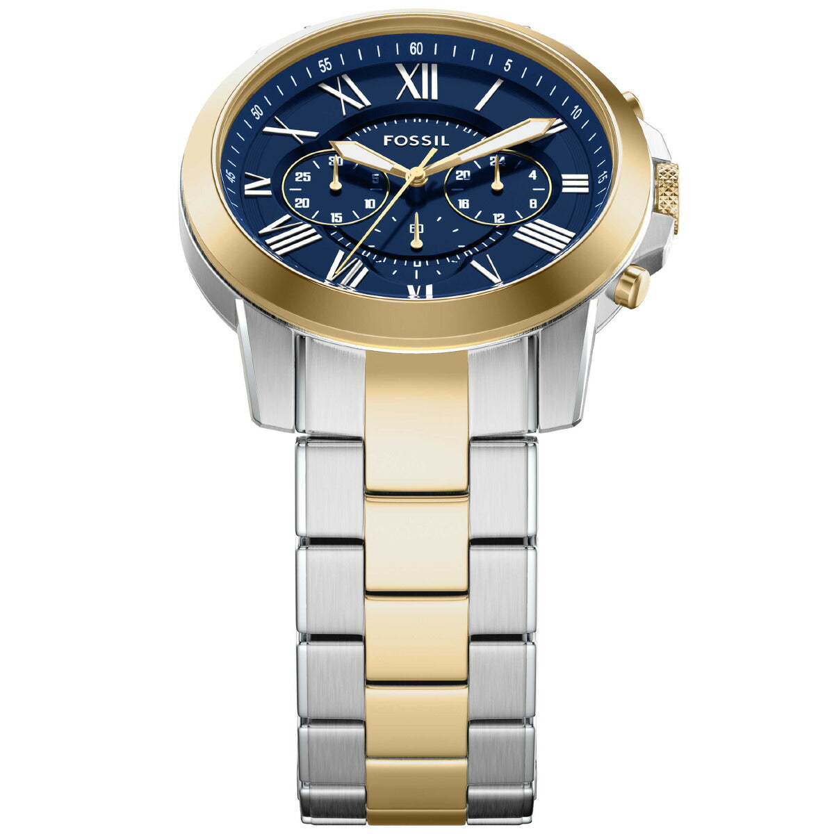 フォッシル FOSSIL 腕時計 メンズ GRANT クロノグラフ ツートーン ステンレススチールウォッチ FS6132【2025 新作】