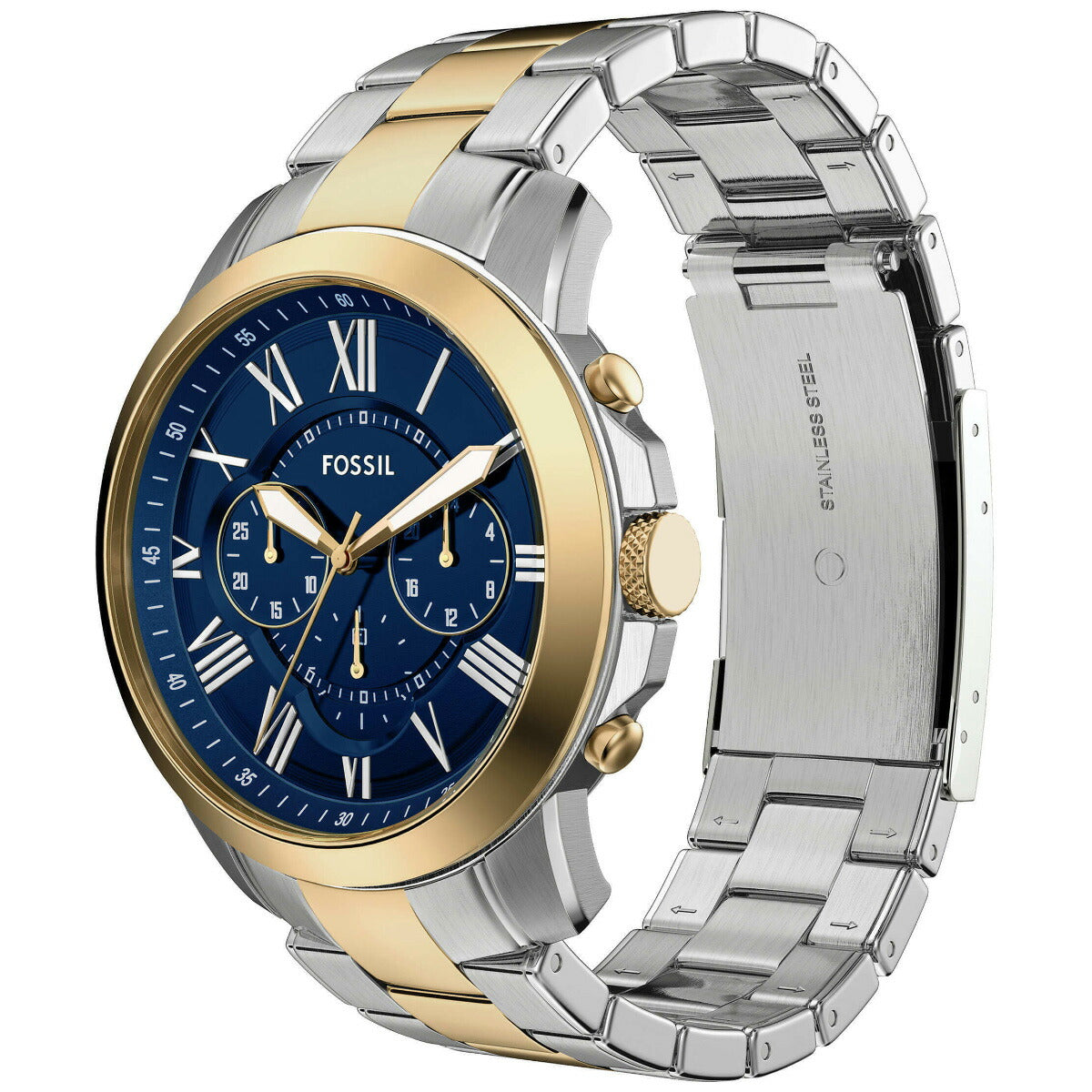 フォッシル FOSSIL 腕時計 メンズ GRANT クロノグラフ ツートーン ステンレススチールウォッチ FS6132【2025 新作】