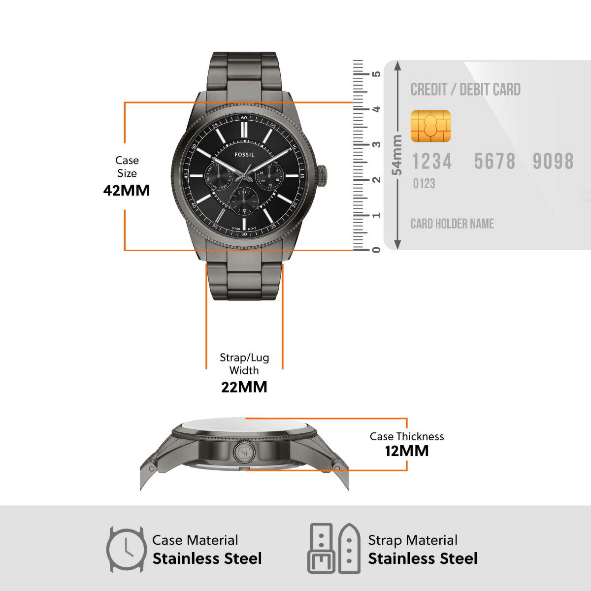 フォッシル FOSSIL 腕時計 メンズ PEARSON マルチファンクション ガンメタル ステンレススチールウォッチ FS6136【2025 新作】