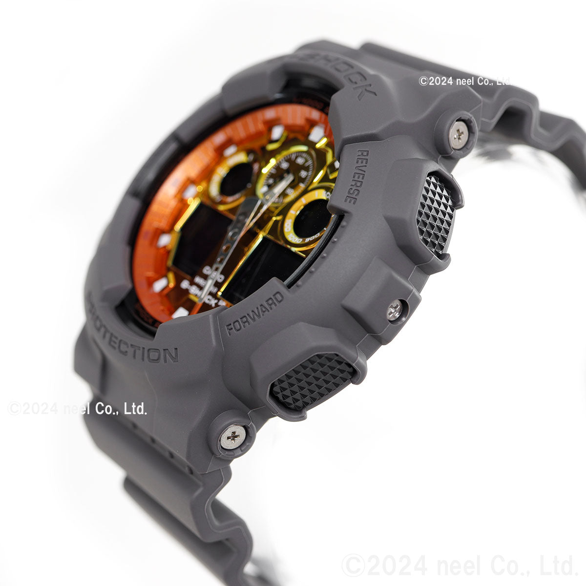 G-SHOCK カシオ Gショック CASIO アナデジ 腕時計 メンズ GA-100FL-8AJF Flame inside フレイムオレンジ【2024 新作】