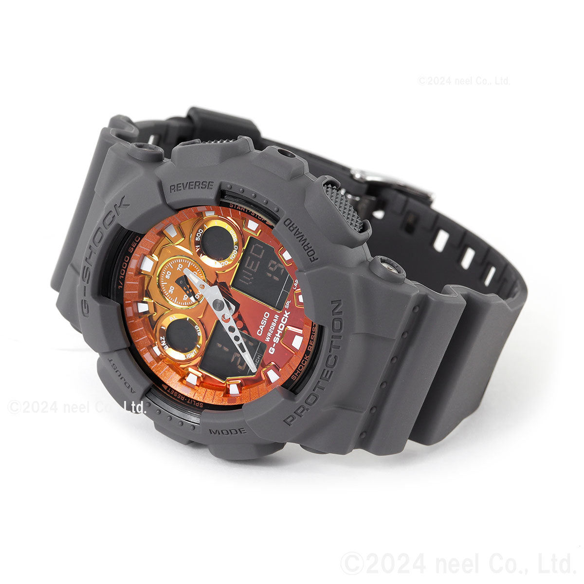G-SHOCK カシオ Gショック CASIO アナデジ 腕時計 メンズ GA-100FL-8AJF Flame inside フレイムオレンジ【2024 新作】