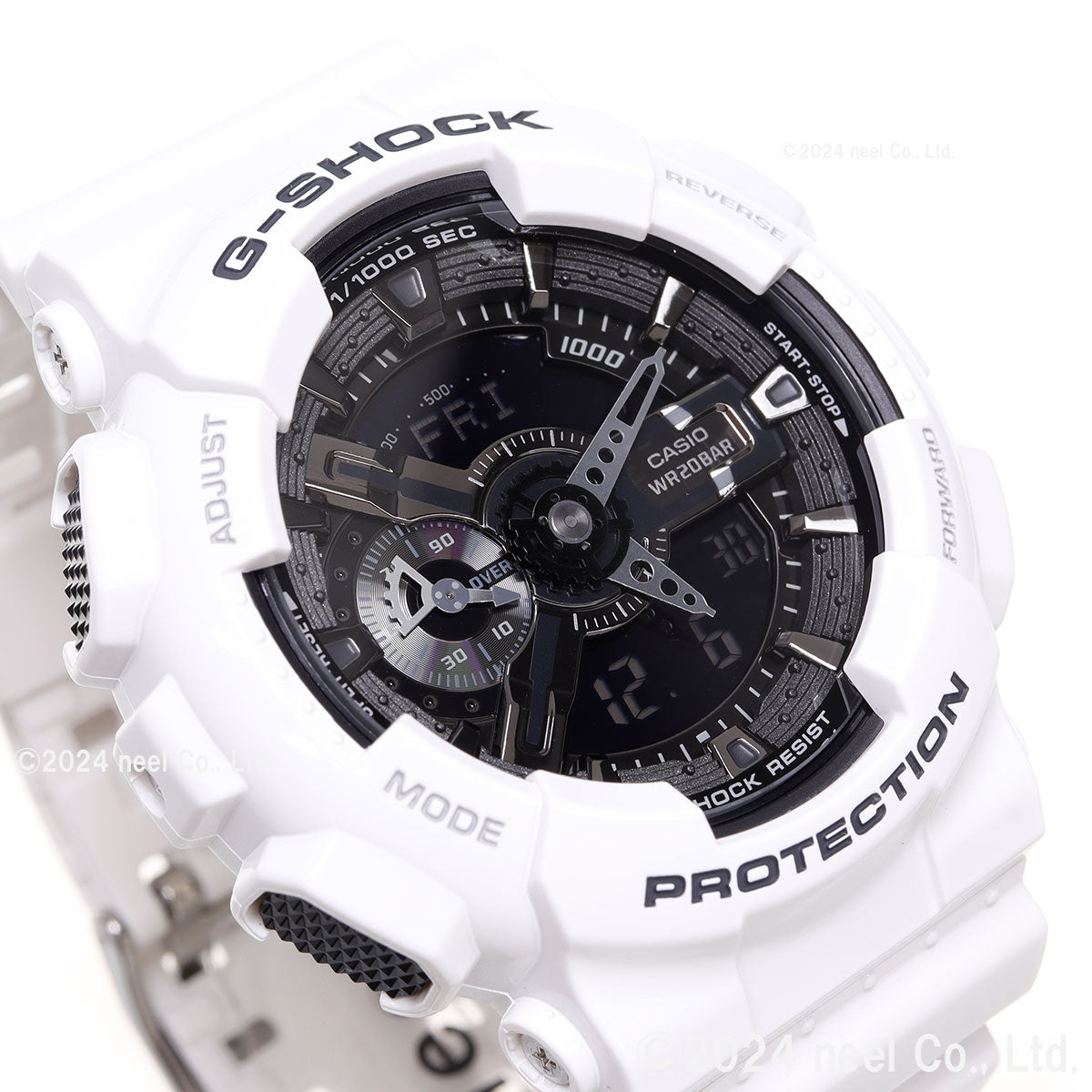 G-SHOCK ホワイト&ブラック 白 腕時計 メンズ アナデジ GA-110GW-7AJF