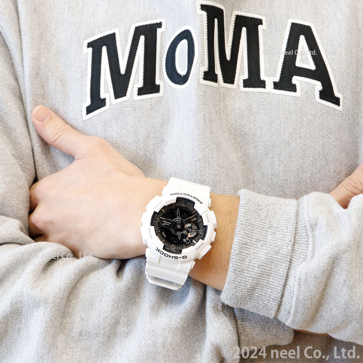 G-SHOCK ホワイト&ブラック 白 腕時計 メンズ アナデジ GA-110GW-7AJF