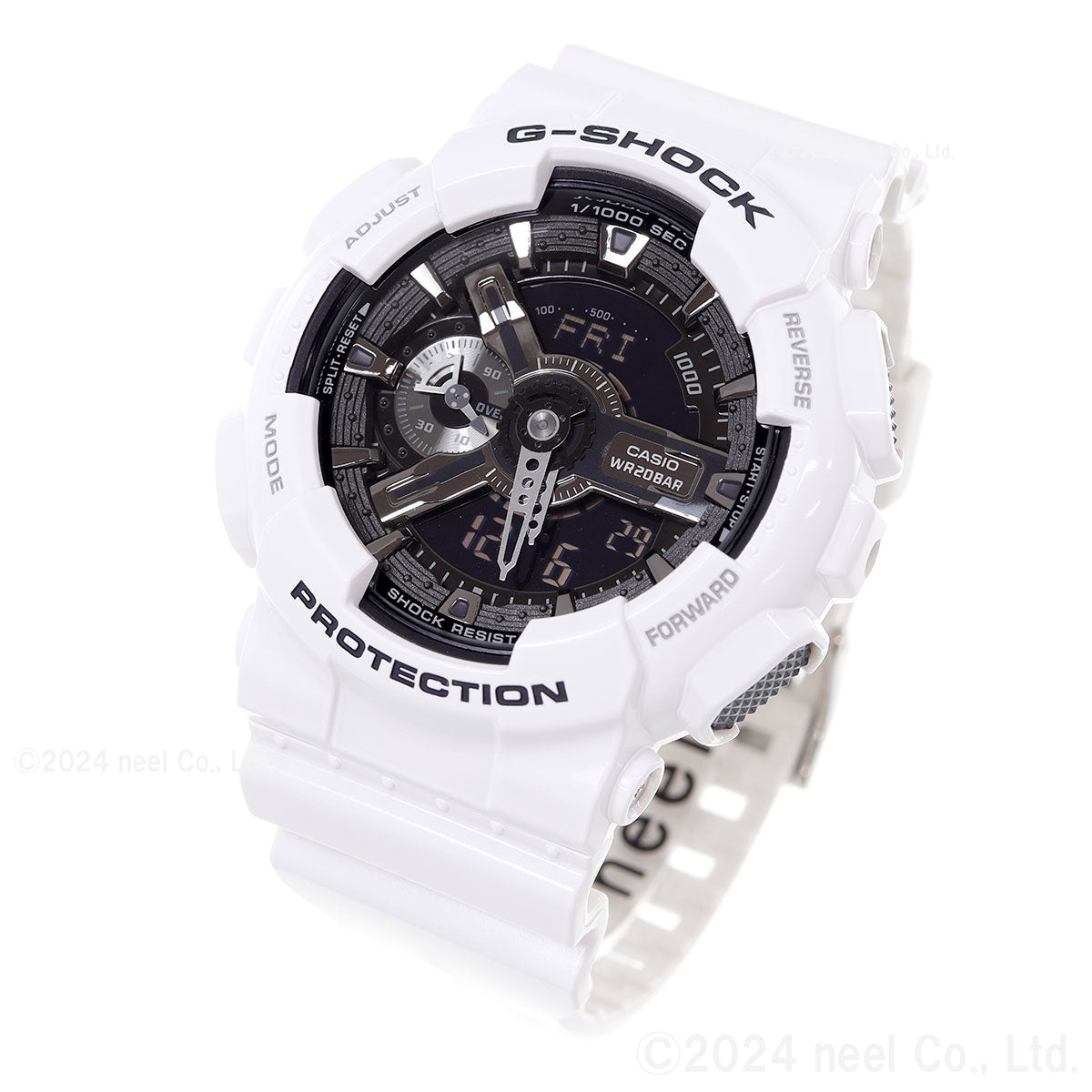 G-SHOCK ホワイト&ブラック 白 腕時計 メンズ アナデジ GA-110GW-7AJF