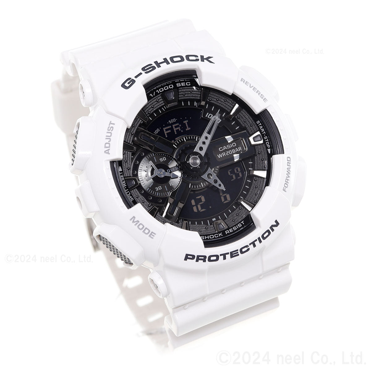 G-SHOCK ホワイト&ブラック 白 腕時計 メンズ アナデジ GA-110GW-7AJF