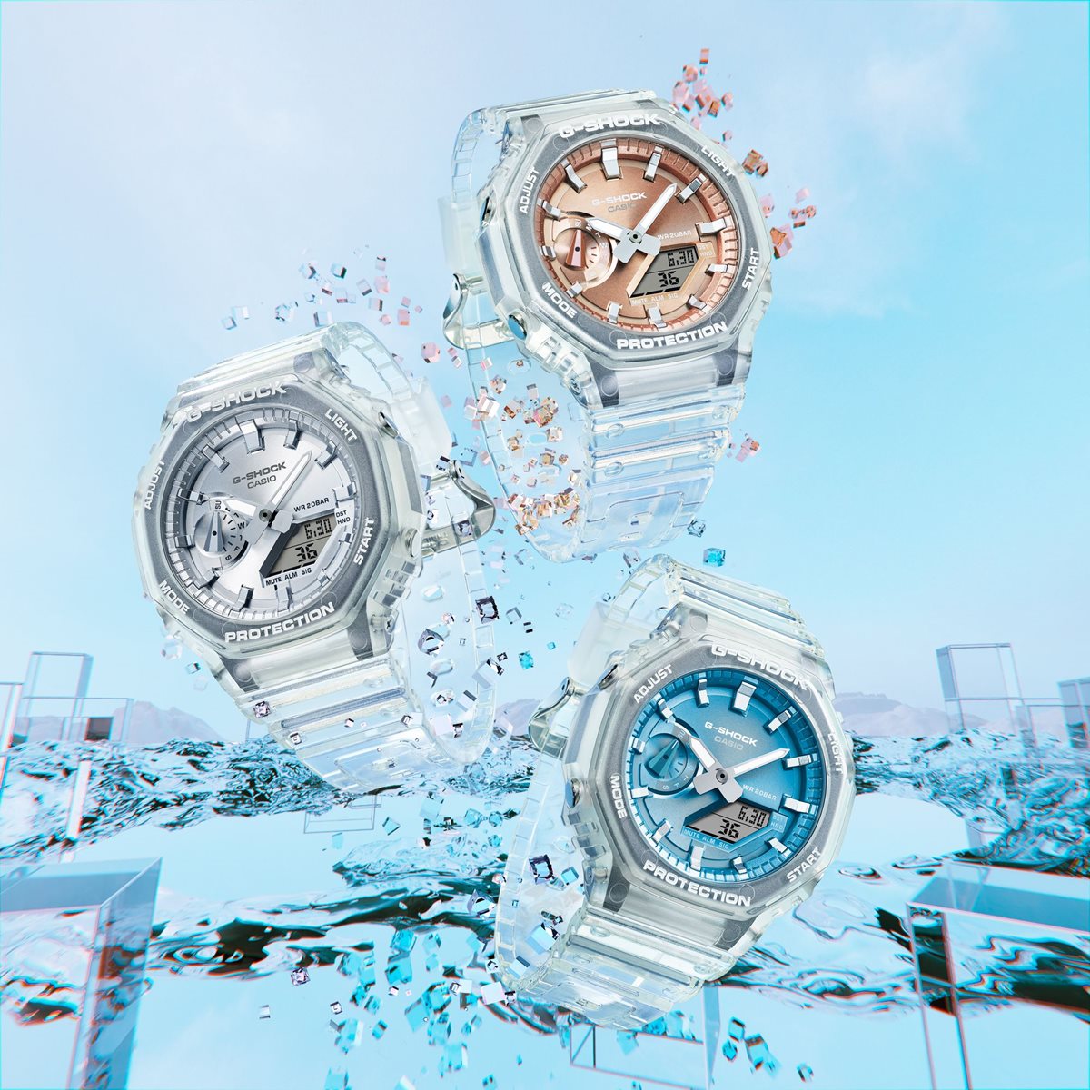 G-SHOCK カシオ Gショック CASIO アナデジ 限定モデル 腕時計 メンズ GA-2100BM-7A2JF BRIGHT METALLIC DIAL SERIES スカイブルー【2025 新作】