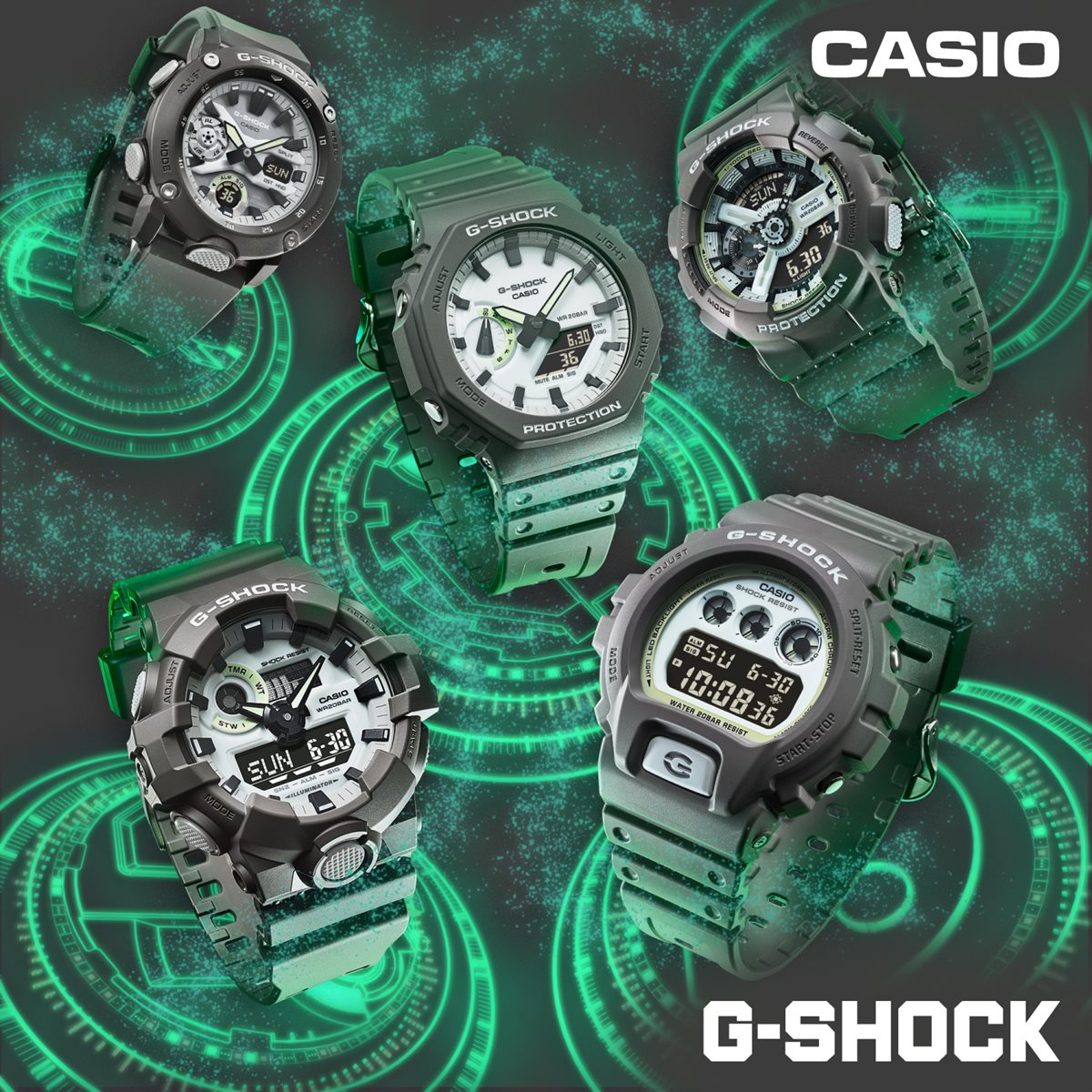 G-SHOCK アナデジ メンズ 腕時計 カシオ CASIO GA-2100HD-8AJF HIDDEN GLOW Series グレー【2024 新作】