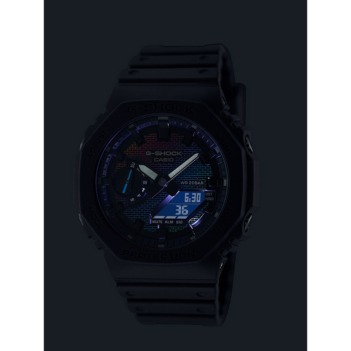 G-SHOCK カシオ Gショック CASIO アナデジ 腕時計 メンズ GA-2100RW-1AJF レインボーカラー レンガパターン デザイン【2024 新作】