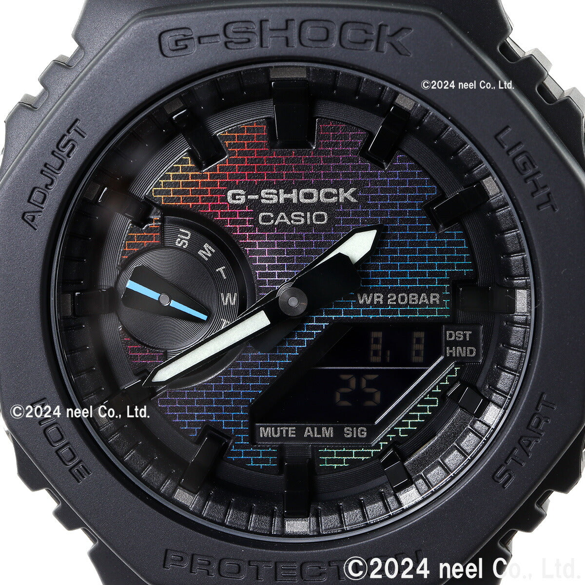 G-SHOCK カシオ Gショック CASIO アナデジ 腕時計 メンズ GA-2100RW-1AJF レインボーカラー レンガパターン デザイン【2024 新作】