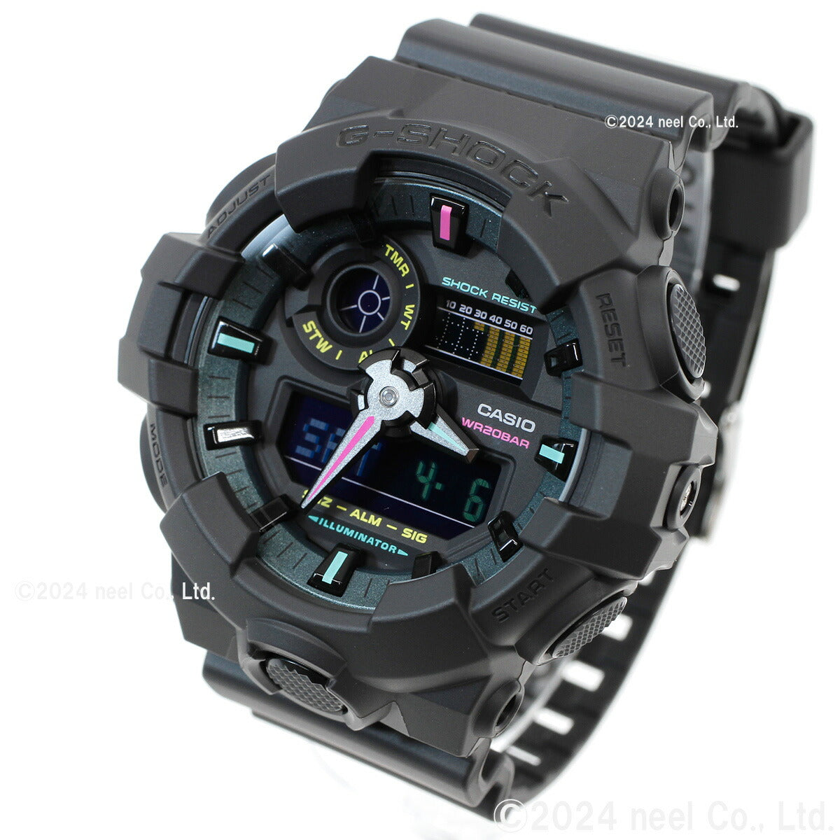 G-SHOCK カシオ Gショック CASIO アナデジ 限定モデル 腕時計 メンズ GA-700MF-1AJF Multi Fluorescent color シリーズ【2024 新作】