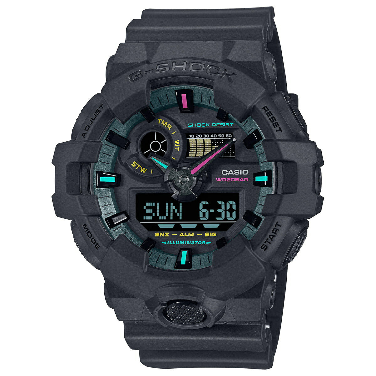 G-SHOCK カシオ Gショック CASIO アナデジ 限定モデル 腕時計 メンズ GA-700MF-1AJF Multi Fluorescent color シリーズ【2024 新作】