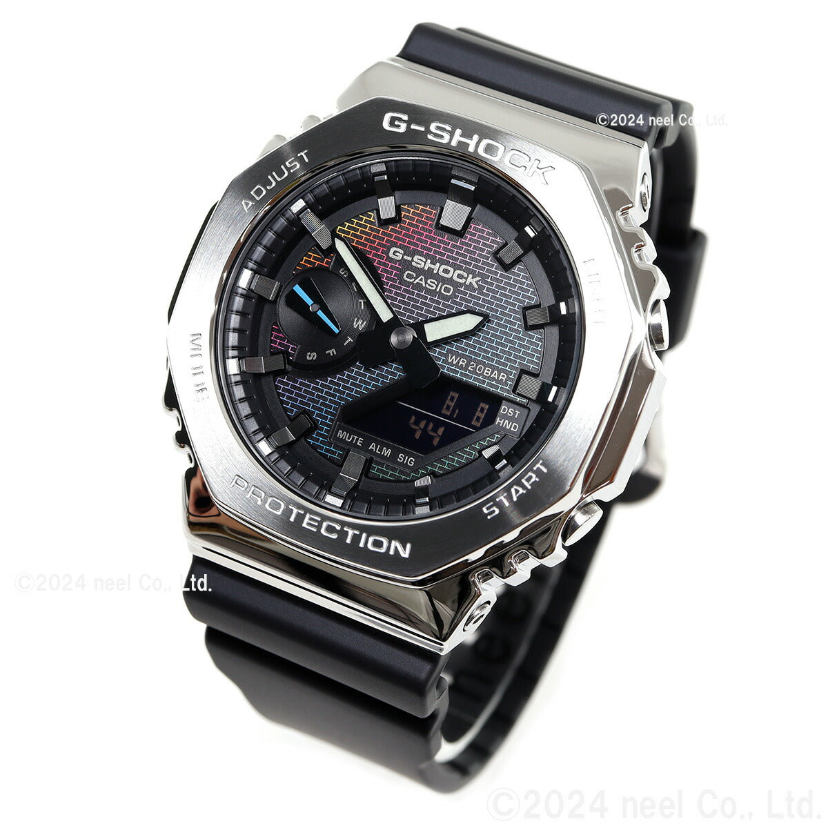 G-SHOCK カシオ Gショック CASIO アナデジ 腕時計 メンズ GM-2100RW-1AJF レインボーカラー レンガパターン デザイン メタルカバー【2024 新作】