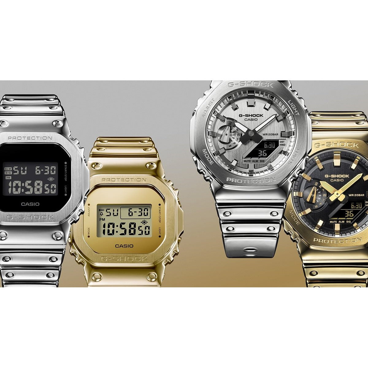 G-SHOCK アナデジ メンズ 腕時計 カシオ CASIO GM-2100YM-8AJF FINE METALLIC SERIES シルバー メタルベゼル【2025 新作】
