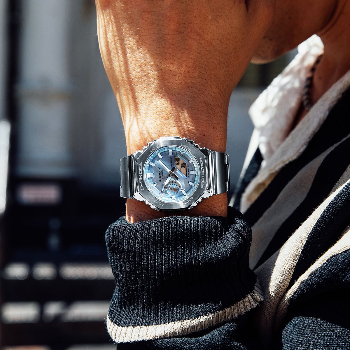 G-SHOCK アナデジ メンズ 腕時計 カシオ CASIO GM-2110D-2AJF スカイブルー メタルベゼル&メタルバンド【2024 新作】