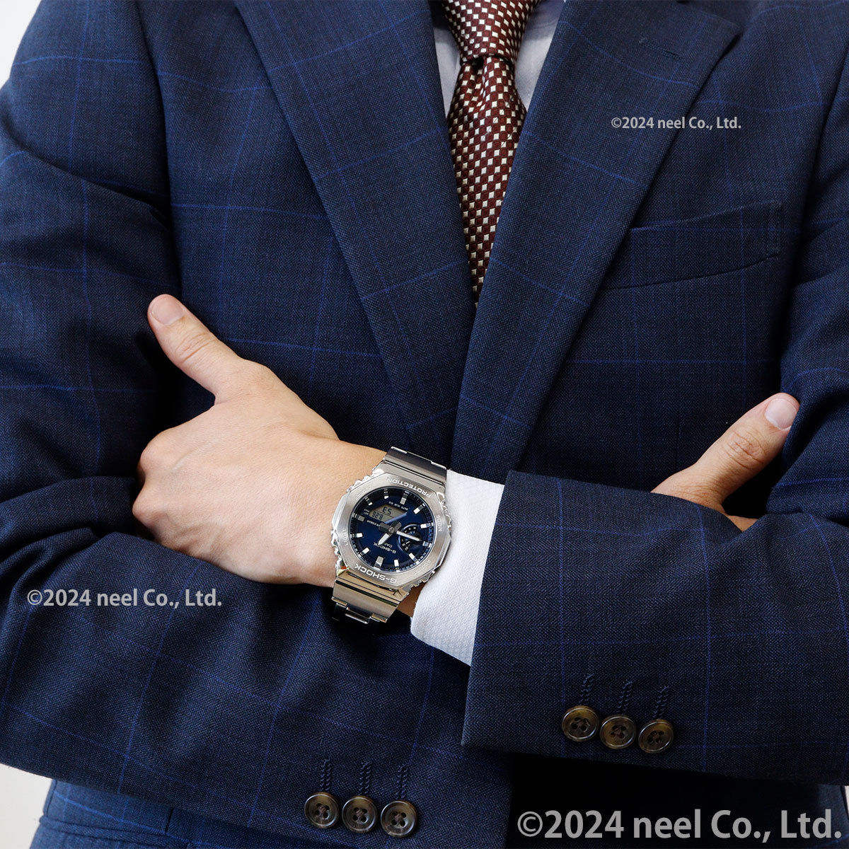 G-SHOCK アナデジ メンズ 腕時計 カシオ CASIO GM-2110D-2BJF ネイビー メタルベゼル&メタルバンド【2024 新作】