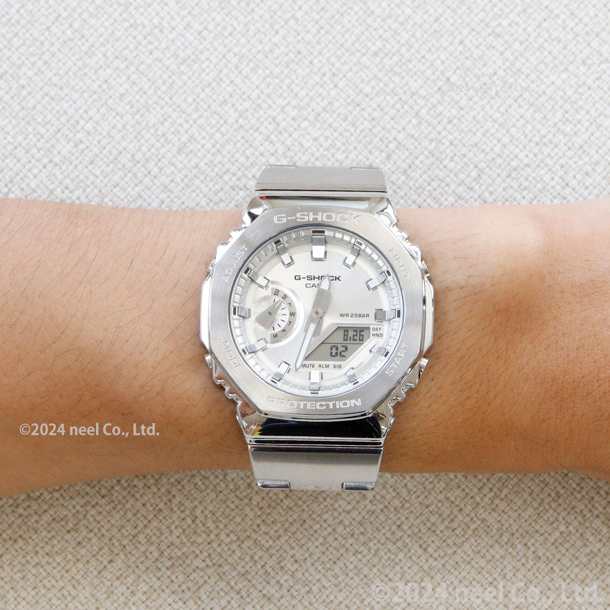 G-SHOCK アナデジ メンズ 腕時計 カシオ CASIO GM-2110D-7AJF シルバー メタルベゼル&メタルバンド【2024 新作】