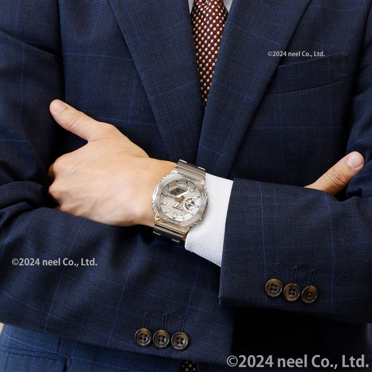 G-SHOCK アナデジ メンズ 腕時計 カシオ CASIO GM-2110D-7AJF シルバー メタルベゼル&メタルバンド【2024 新作】