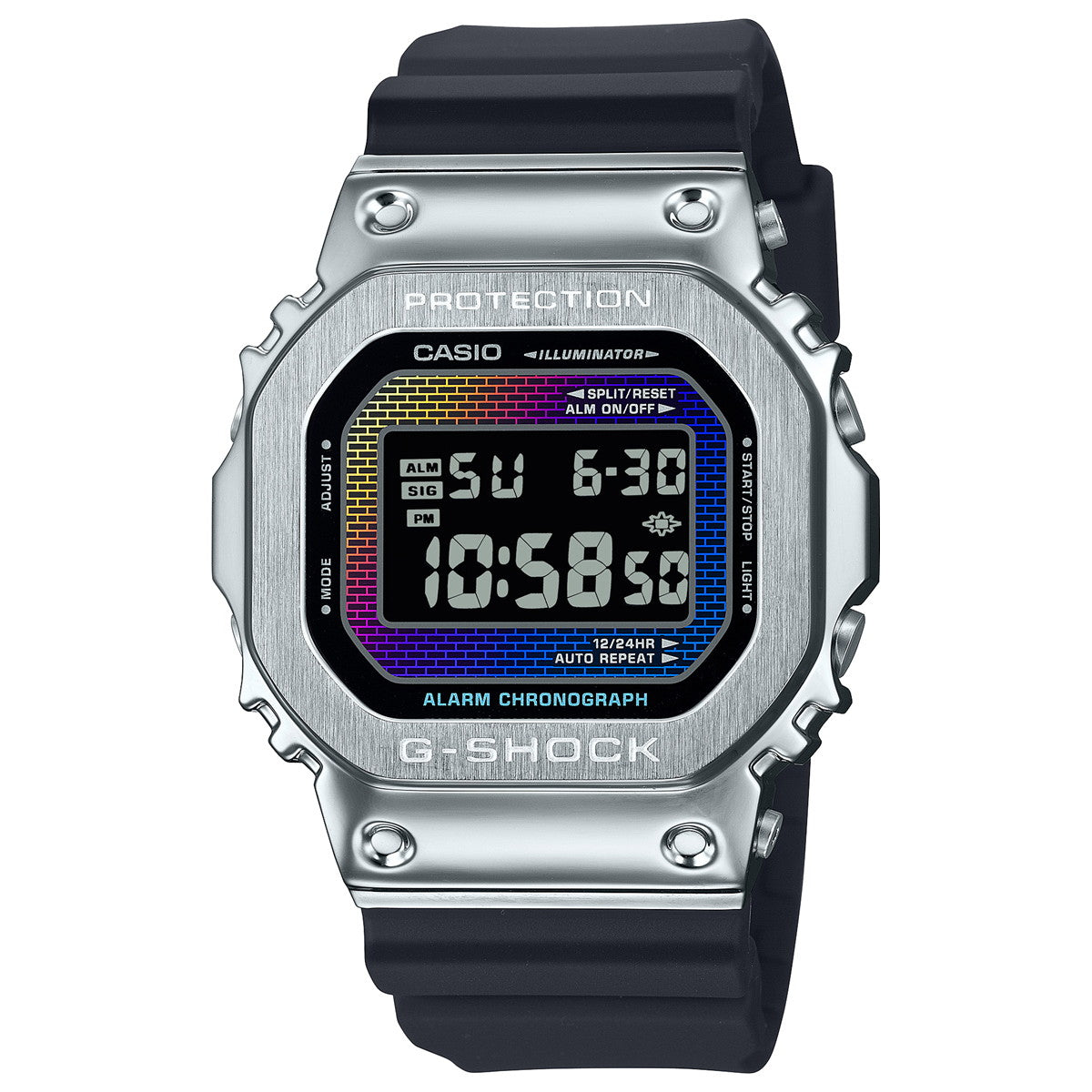 G-SHOCK デジタル カシオ Gショック CASIO 腕時計 メンズ GM-5600RW-1JF レインボーカラー レンガパターン デザイン メタルカバー【2024 新作】