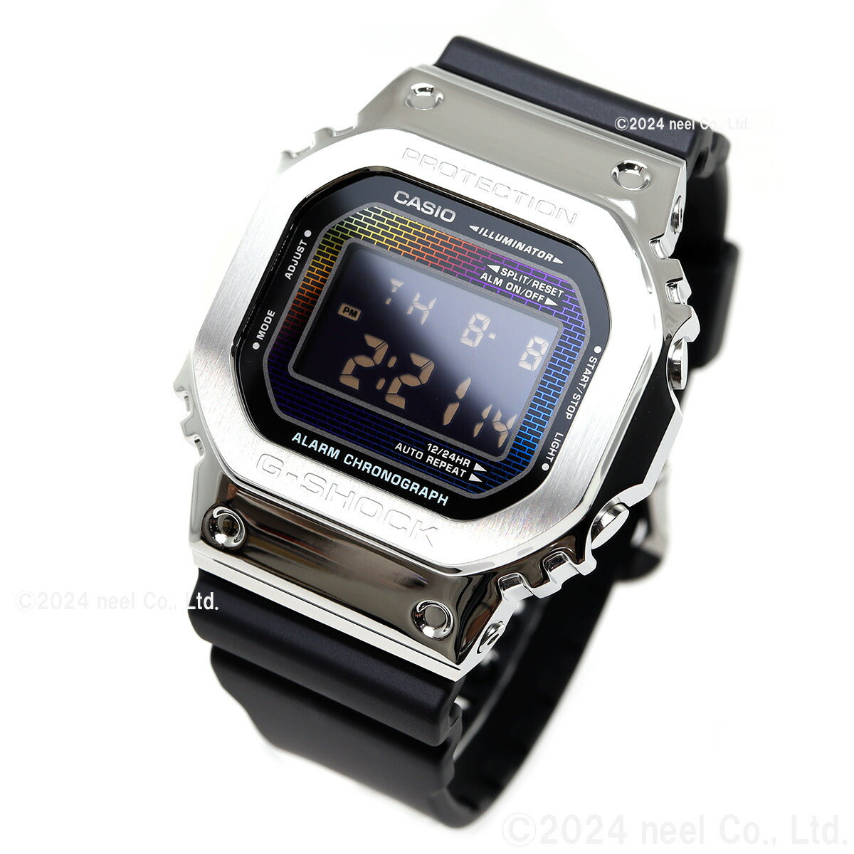 G-SHOCK デジタル カシオ Gショック CASIO 腕時計 メンズ GM-5600RW-1JF レインボーカラー レンガパターン デザイン メタルカバー【2024 新作】