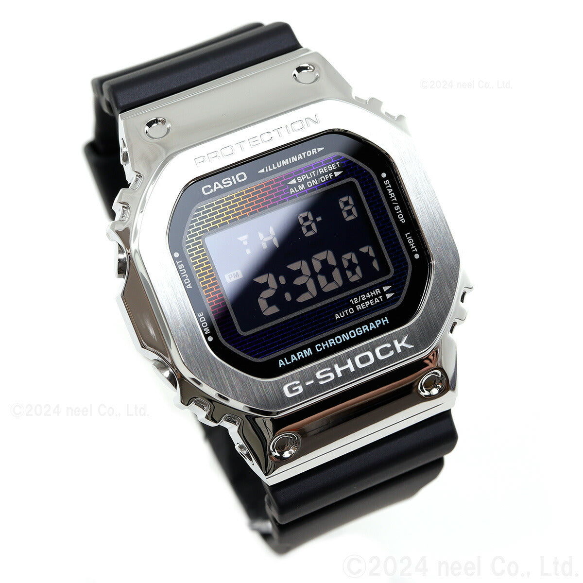 G-SHOCK デジタル カシオ Gショック CASIO 腕時計 メンズ GM-5600RW-1JF レインボーカラー レンガパターン デザイン メタルカバー【2024 新作】