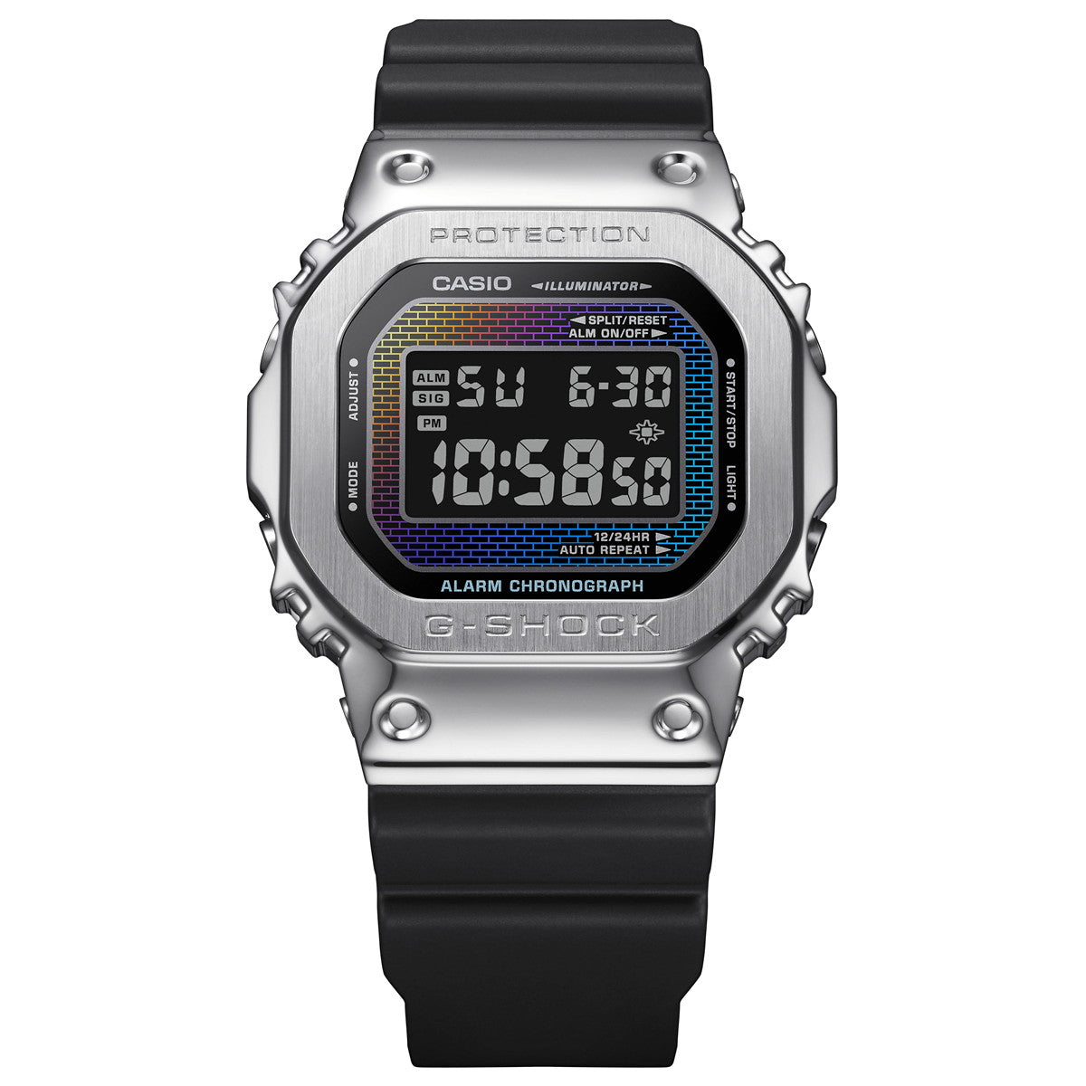 G-SHOCK デジタル カシオ Gショック CASIO 腕時計 メンズ GM-5600RW-1JF レインボーカラー レンガパターン デザイン メタルカバー【2024 新作】