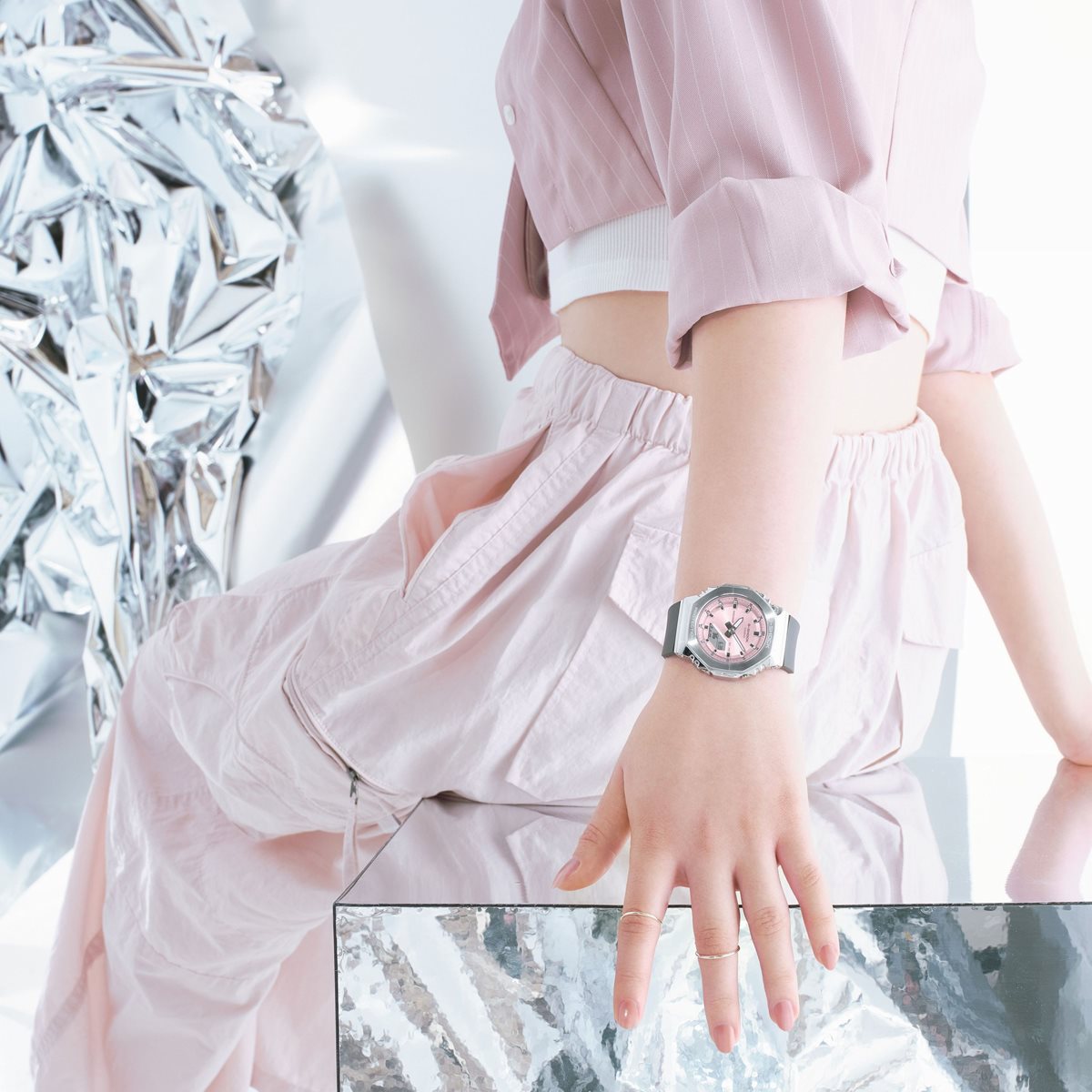 G-SHOCK カシオ Gショック CASIO アナデジ 腕時計 メンズ レディース GM-S2110-4AJF GM-S2100 小型化モデル ピンク【2024 新作】