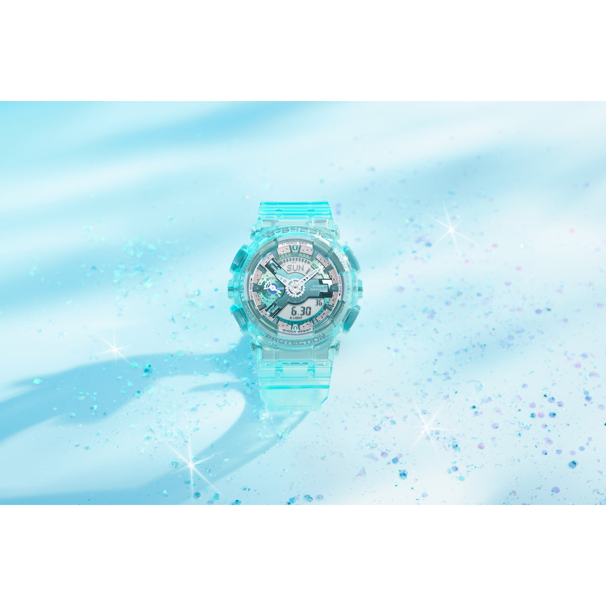 G-SHOCK カシオ Gショック CASIO オンライン限定モデル 腕時計 メンズ レディース GMA-S110VW-2AJF GA-110 小型化・薄型化モデル クリアスケルトン ブルーグリーン【2024 新作】