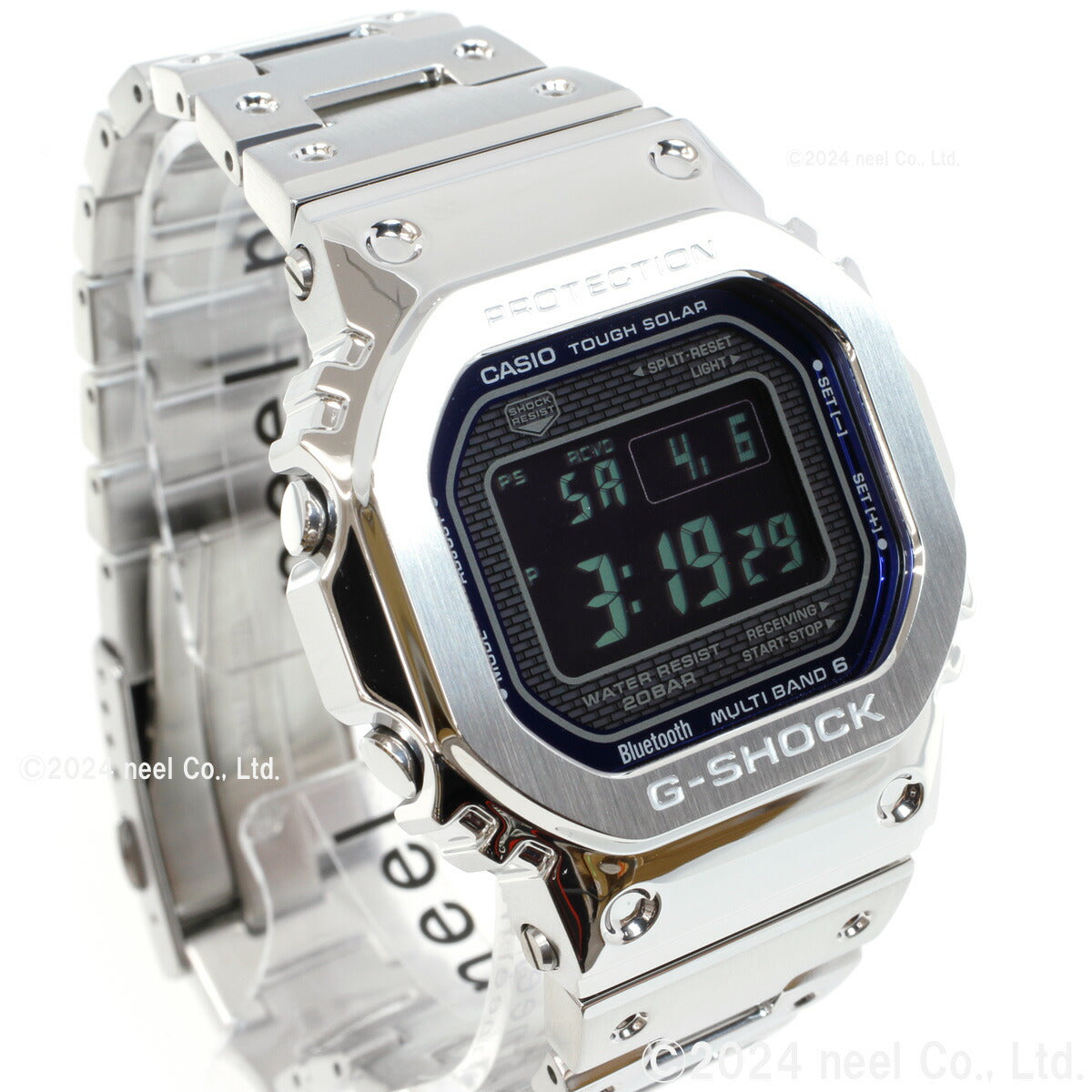 G-SHOCK カシオ Gショック CASIO GMW-B5000D-2JF タフソーラー 電波時計 腕時計 メンズ フルメタル シルバー メタリックブルー スマートフォンリンク【2024 新作】