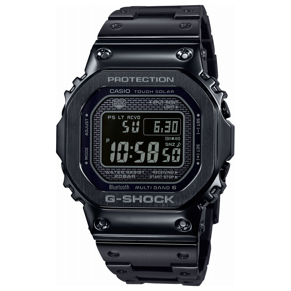 カシオ Gショック CASIO G-SHOCK タフソーラー 電波時計 デジタル 腕時計 メンズ フルメタル ブラック GMW-B5000GD-1JF