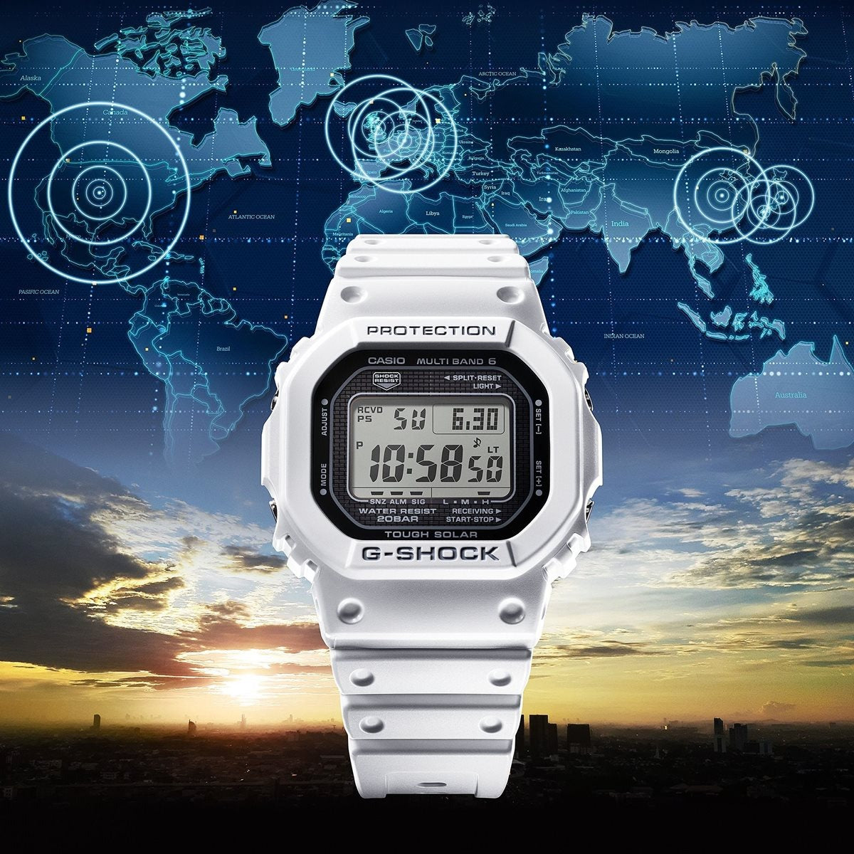 G-SHOCK Gショック GW-5000HS-7JF 電波 ソーラー 電波時計 ホワイト デジタル メンズ 腕時計 カシオ CASIO タフソーラー【2025 新作】
