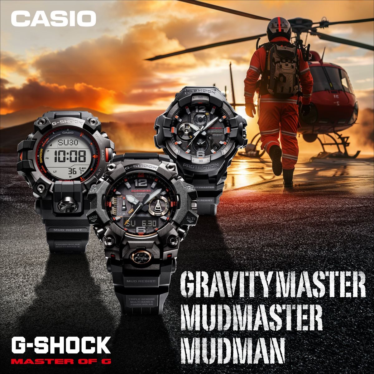 G-SHOCK 電波 ソーラー 電波時計 カシオ Gショック マッドマスター MUDMASTER CASIO 腕時計 メンズ MASTER OF G GWG-B1000EC-1AJF【2024 新作】