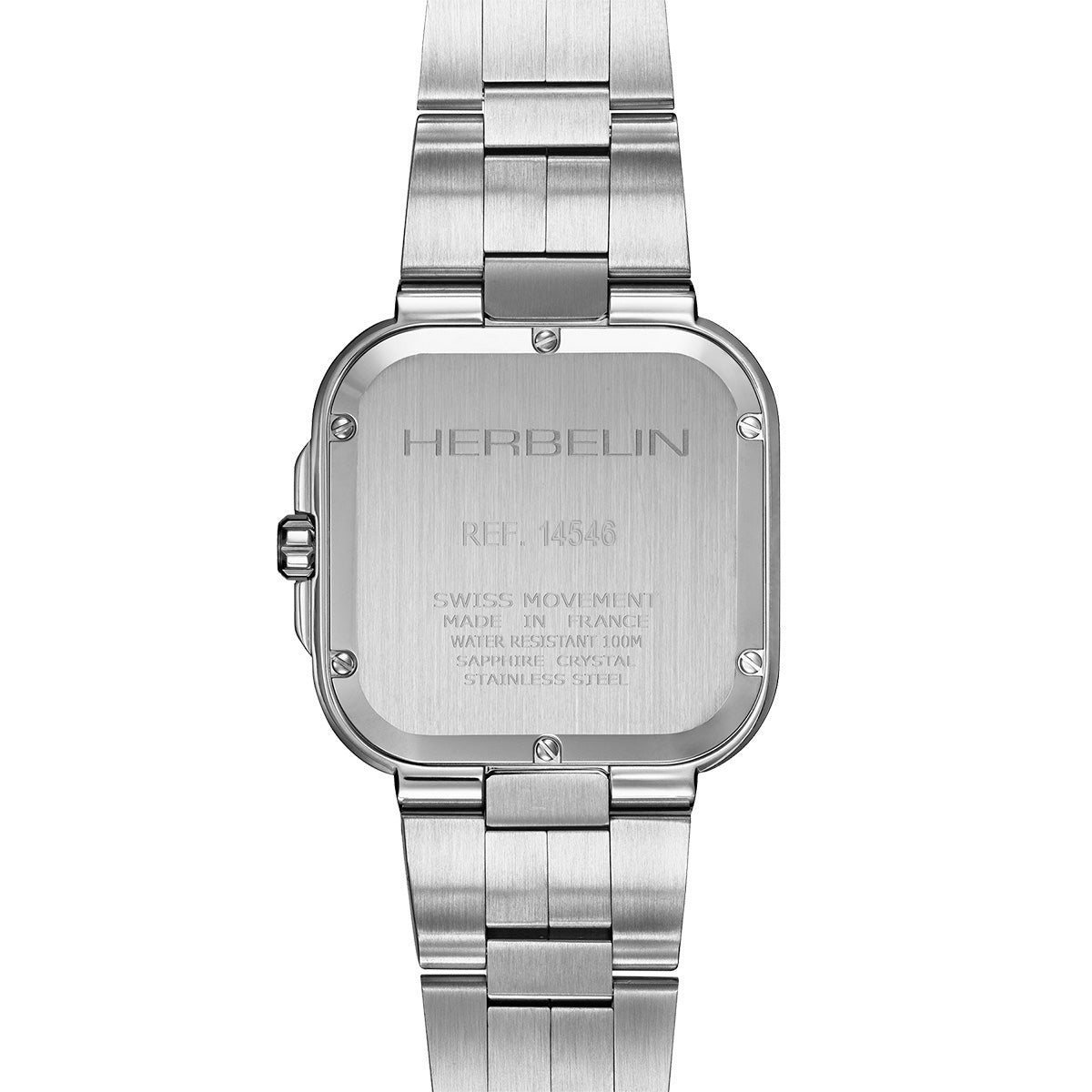 エルブラン HERBELIN カプカマラ CAP CAMARAT 35mm 腕時計 メンズ レディース クオーツ H14546B15 スクエア メタルベルト シルバー ネイビー文字盤【60回分割手数料無料!】