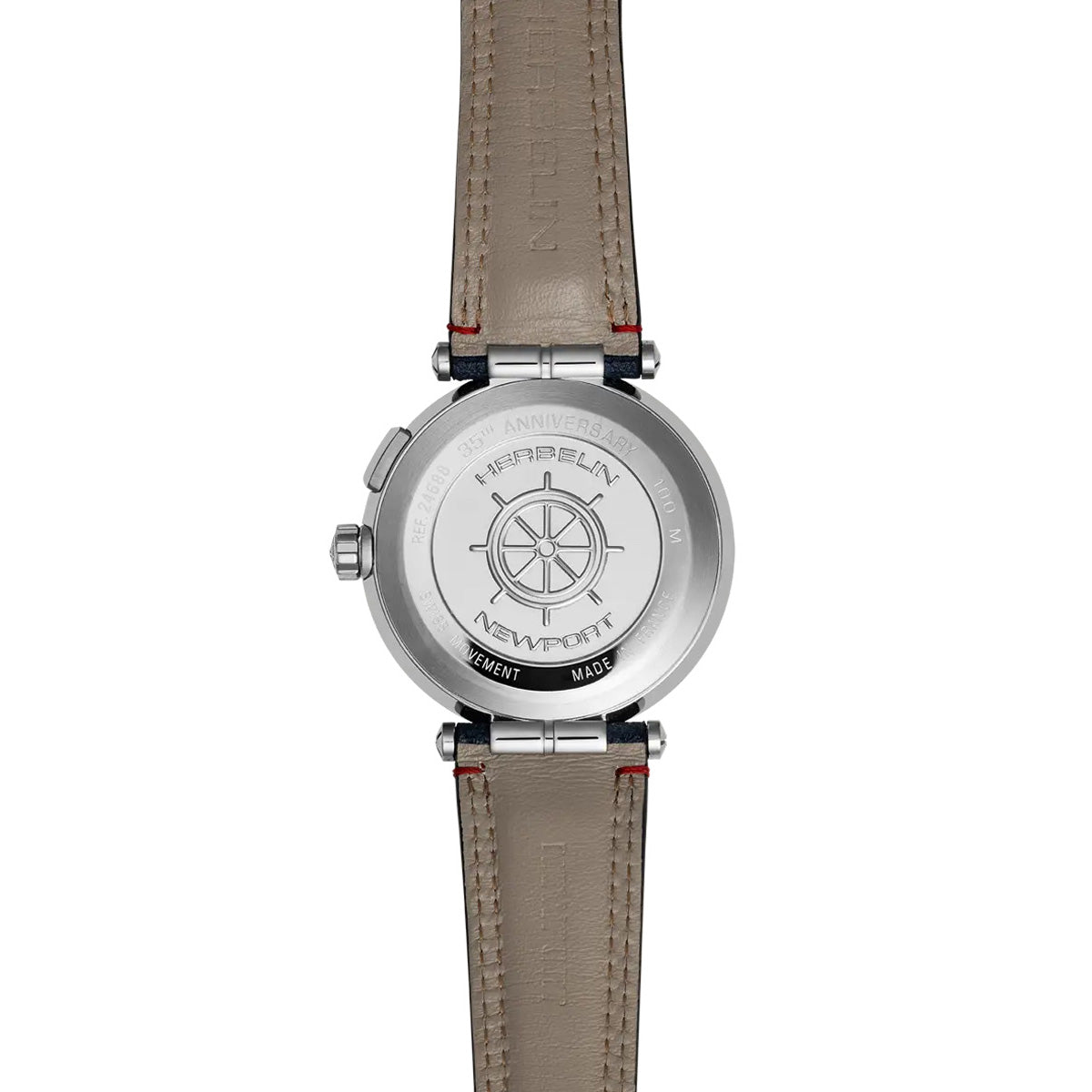 エルブラン HERBELIN ニューポート NEWPORT 43mm 腕時計 メンズ クオーツ H24688A15 ラウンド 革ベルト ネイビー マレオグラフ 35周年記念【60回分割手数料無料!】