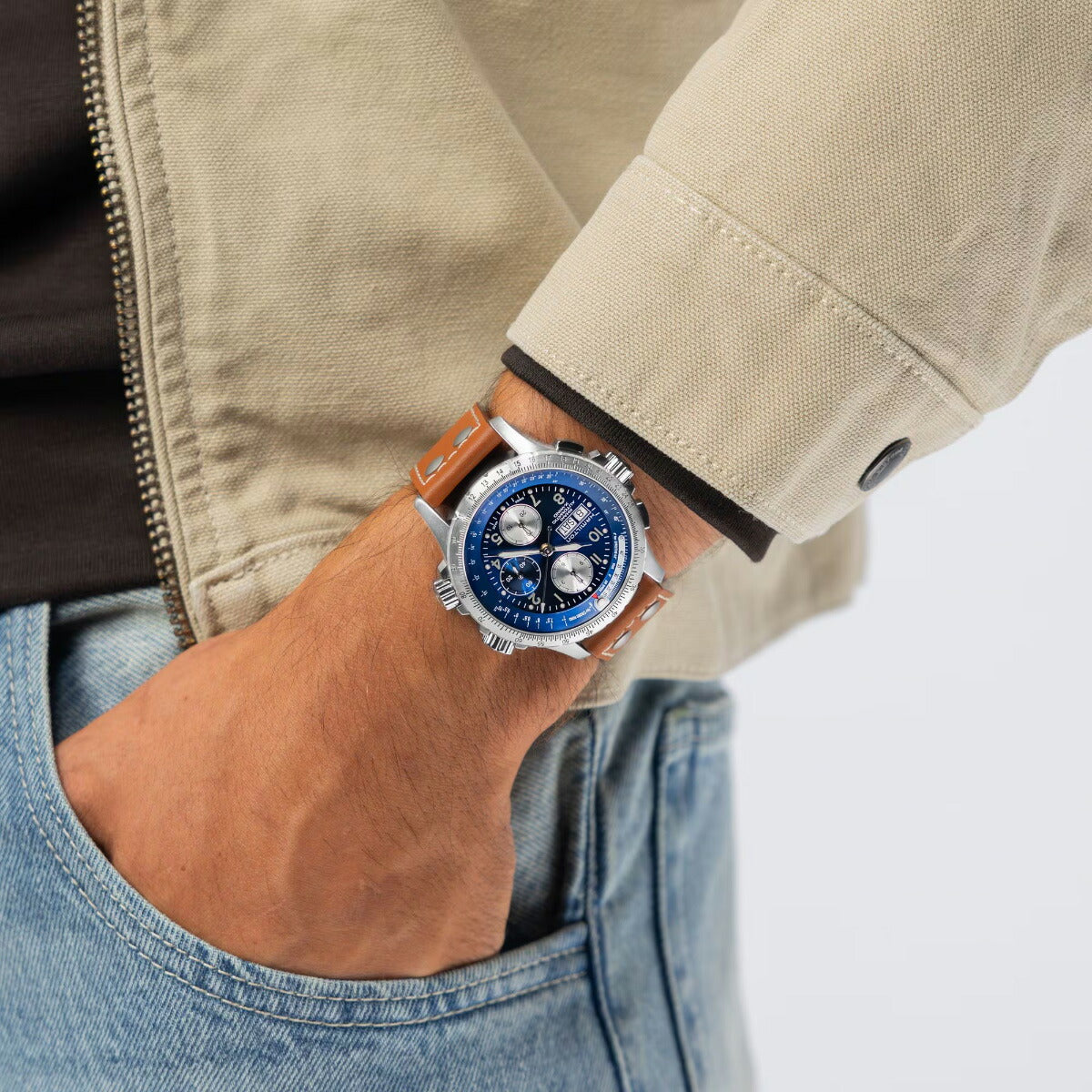 ハミルトン HAMILTON カーキ アビエーション X-ウィンド クロノ H77506540 腕時計 自動巻き KHAKI AVIATION X-WIND【2025 新作】【正規品】【60回分割手数料無料!】