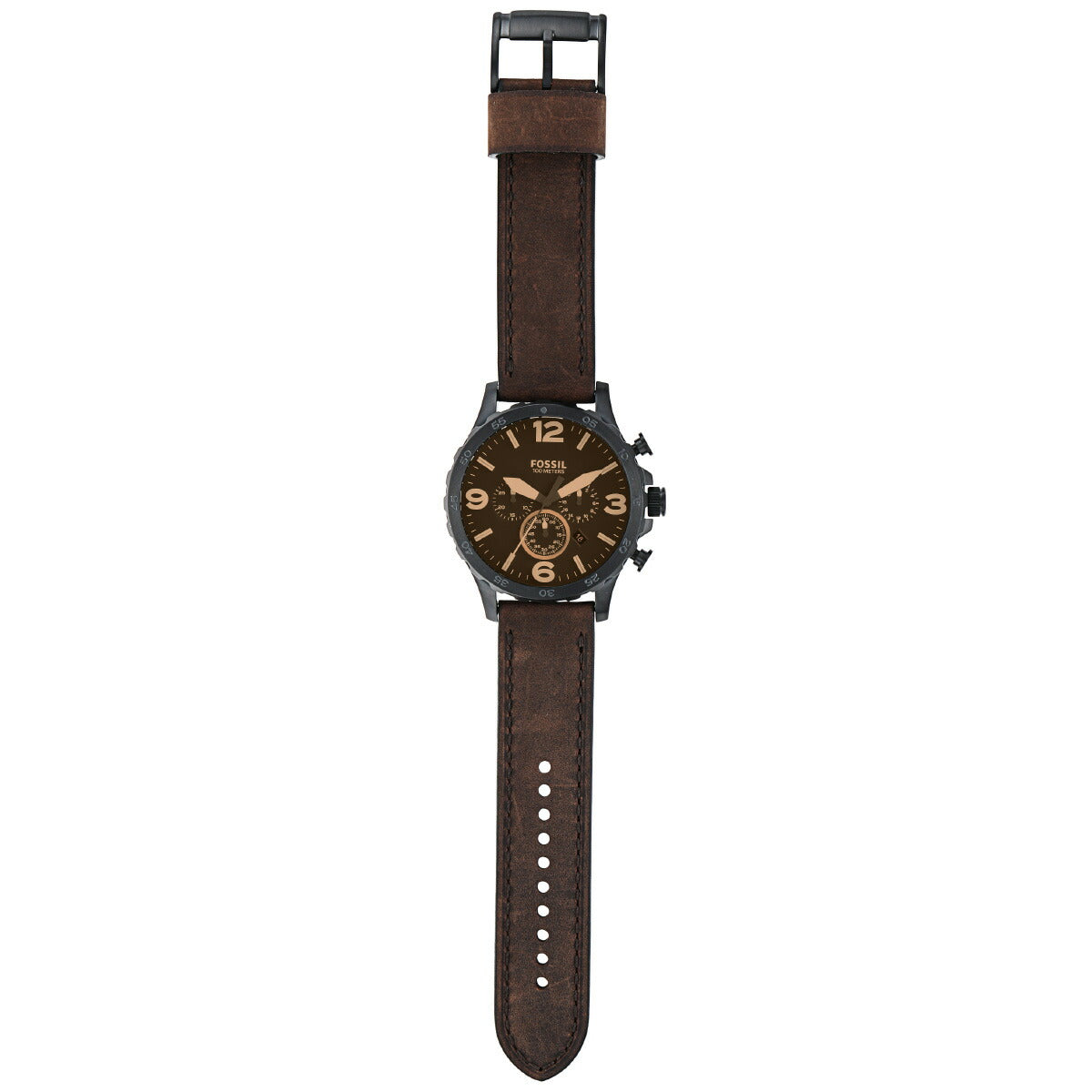 フォッシル FOSSIL 腕時計 メンズ NATE クロノグラフ ブラウンレザーウォッチ JR1487