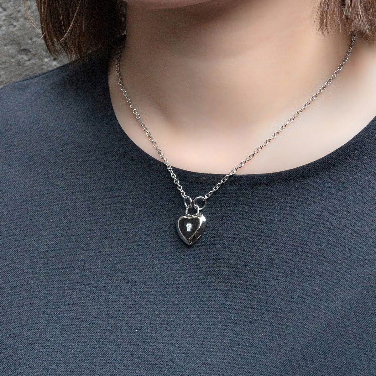 カール ラガーフェルド KARL LAGERFELD ネックレス ペンダント アクセサリー チャームコレクション Charm Collection シルバー クリスタル ホワイト ハート チャーム KLAYD08