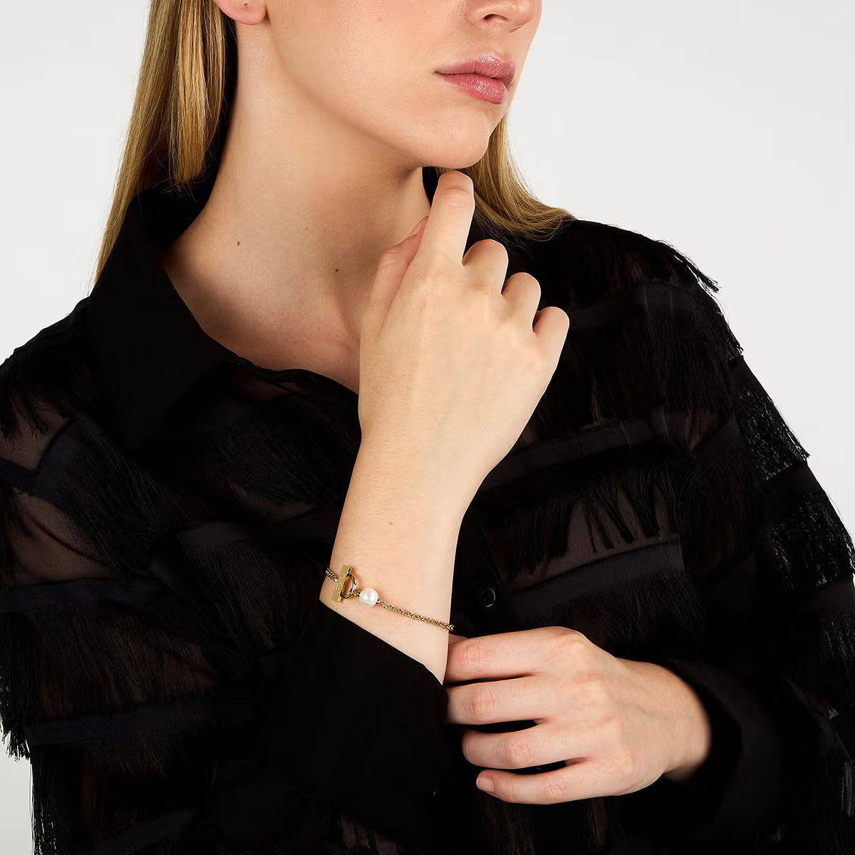 カール ラガーフェルド KARL LAGERFELD ブレスレット アクセサリー パールコレクション Pearl Collection イエローゴールド シェル パール ホワイト KLAYR13