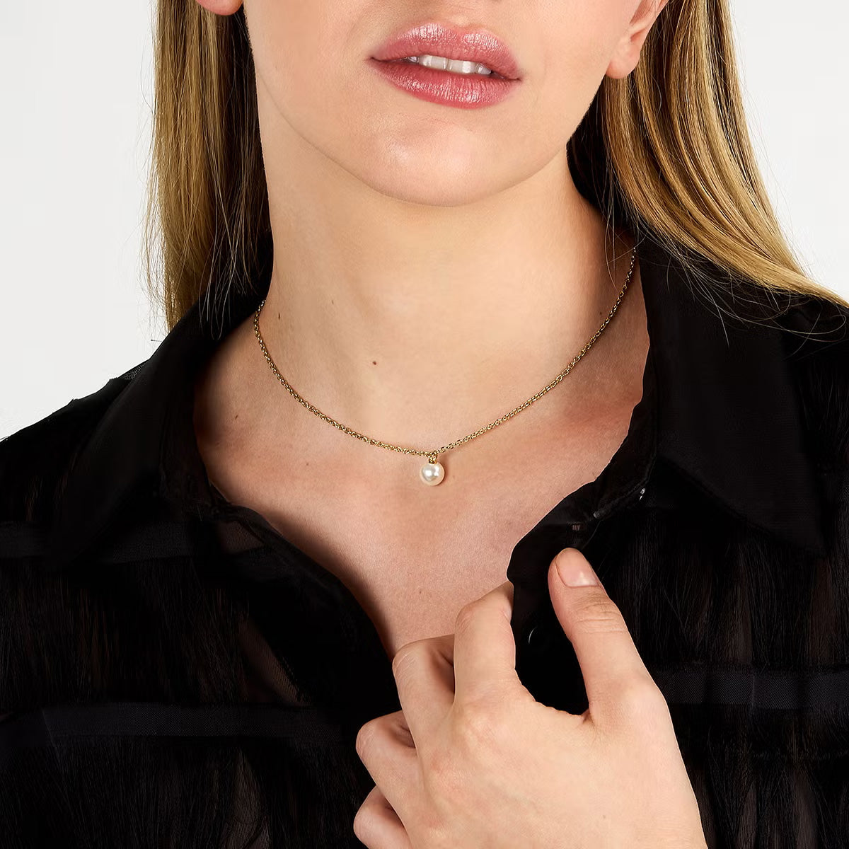 カール ラガーフェルド KARL LAGERFELD ネックレス ペンダント アクセサリー パールコレクション Pearl Collection イエローゴールド シェル パール ホワイト KLAYR18