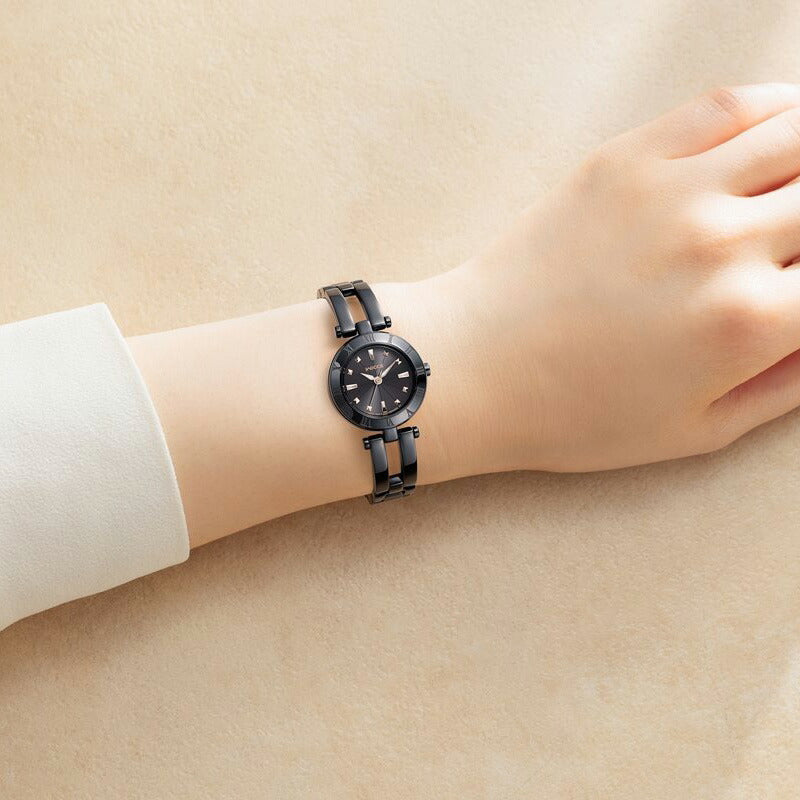 シチズン ウィッカ CITIZEN wicca ソーラーテック ハーフバングル オールブラックモデル 腕時計 レディース KP2-647-51