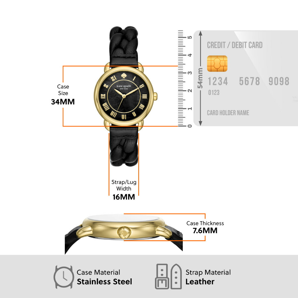 ケイトスペード ニューヨーク kate spade new york 腕時計 レディース リリーアベニュー ブラック レザーウォッチ KSW1820