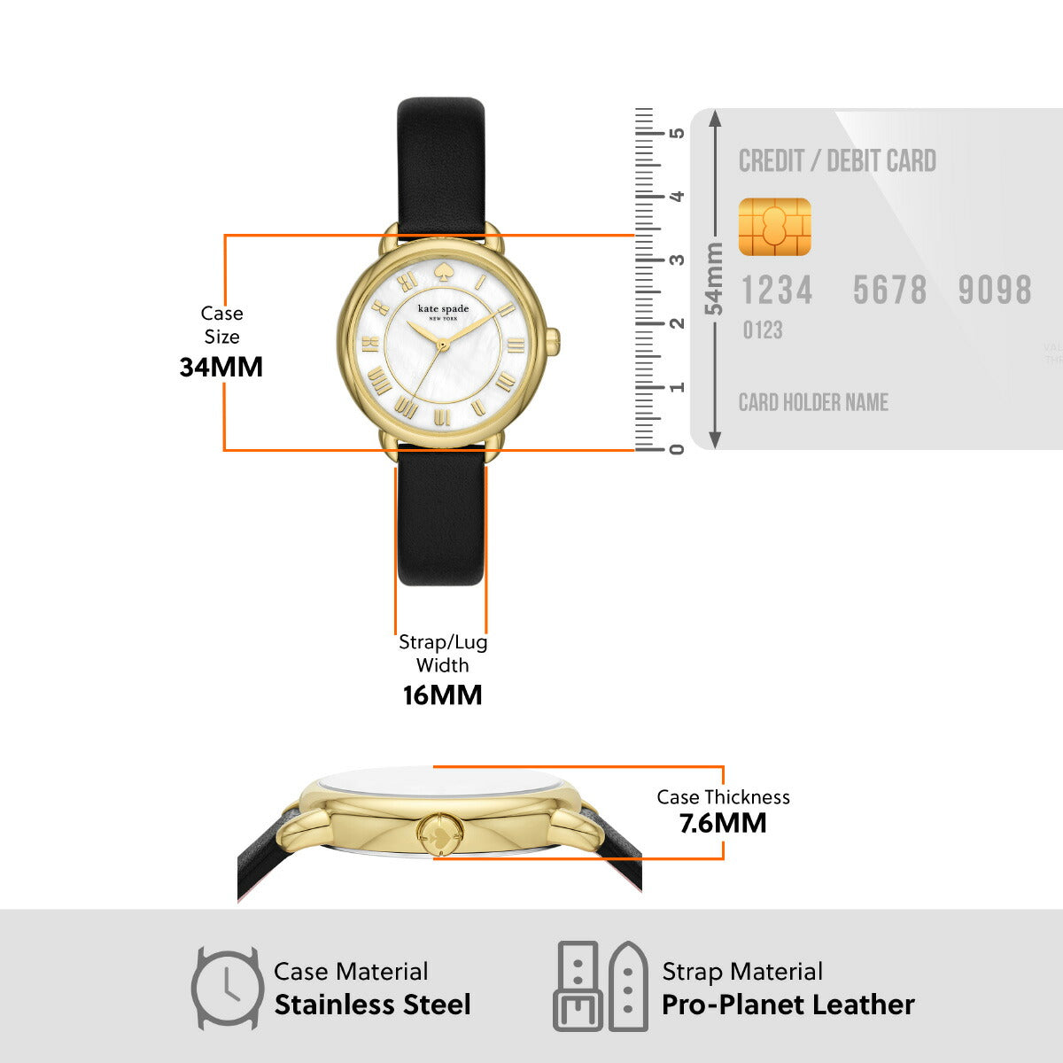 ケイトスペード ニューヨーク kate spade new york 腕時計 レディース LILY AVENUE ブラックレザーウォッチ KSW1840