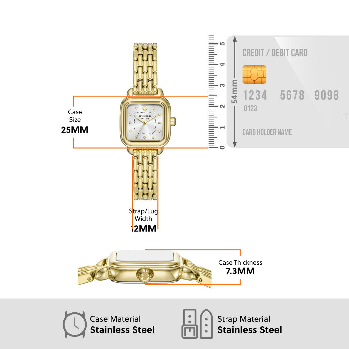 ケイトスペード ニューヨーク kate spade new york 腕時計 レディース GRACIE スクエア 三針 ゴールドトーン ステンレススチールウォッチ KSW1863【2025 新作】
