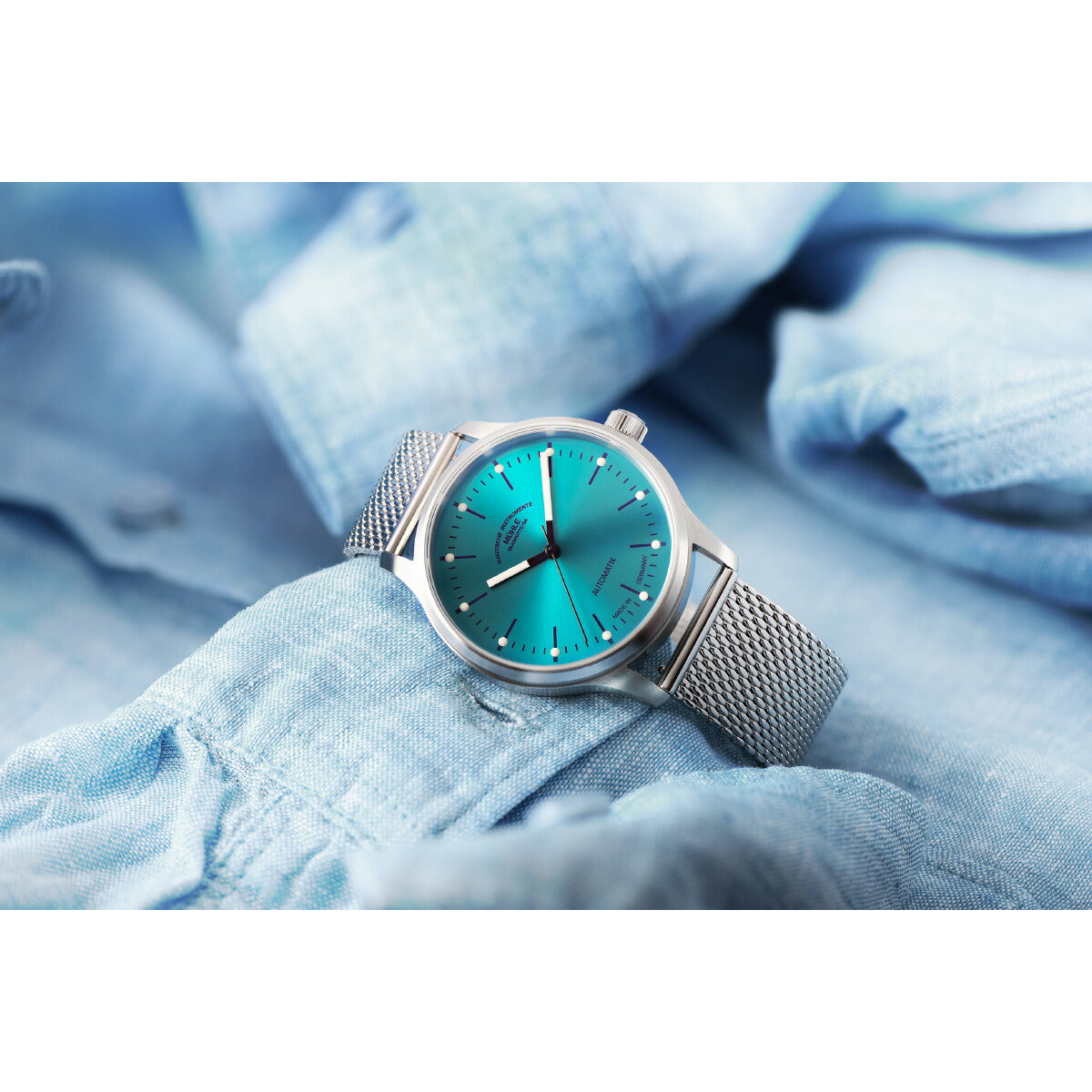 ミューレ グラスヒュッテ Muhle Glashutte パノヴァ ターコイズブルー Panova Turquoise Blue 腕時計 自動巻き M1-40-79-MB ドイツ製【正規品】【60回分割手数料無料!】