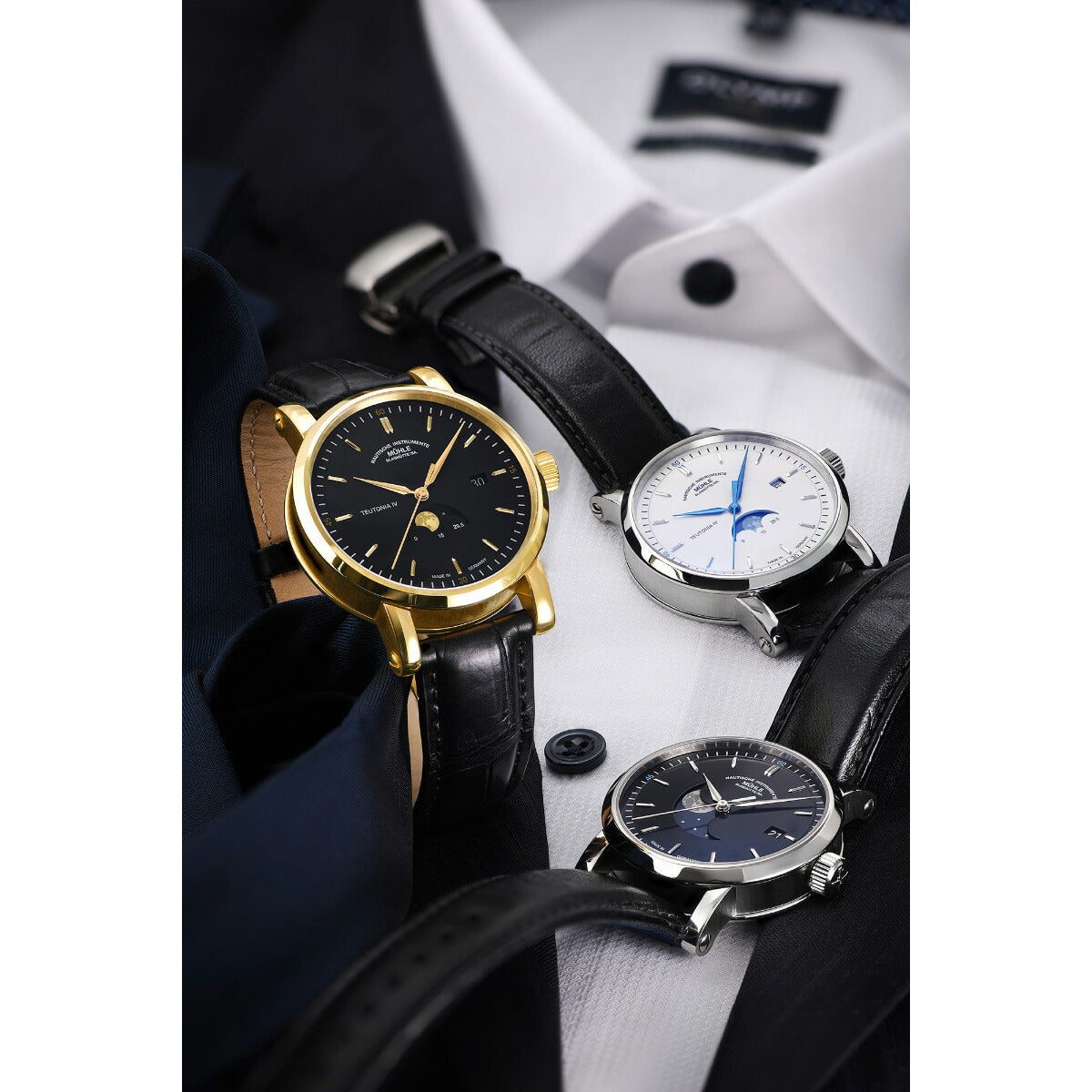 ミューレ・グラスヒュッテ Muhle Glashutte 腕時計 メンズ 自動巻き M1-44-03-LB TEUTONIA IV MOONPHASE GOLD ドイツ製 世界100本限定【正規品】【60回分割手数料無料!】