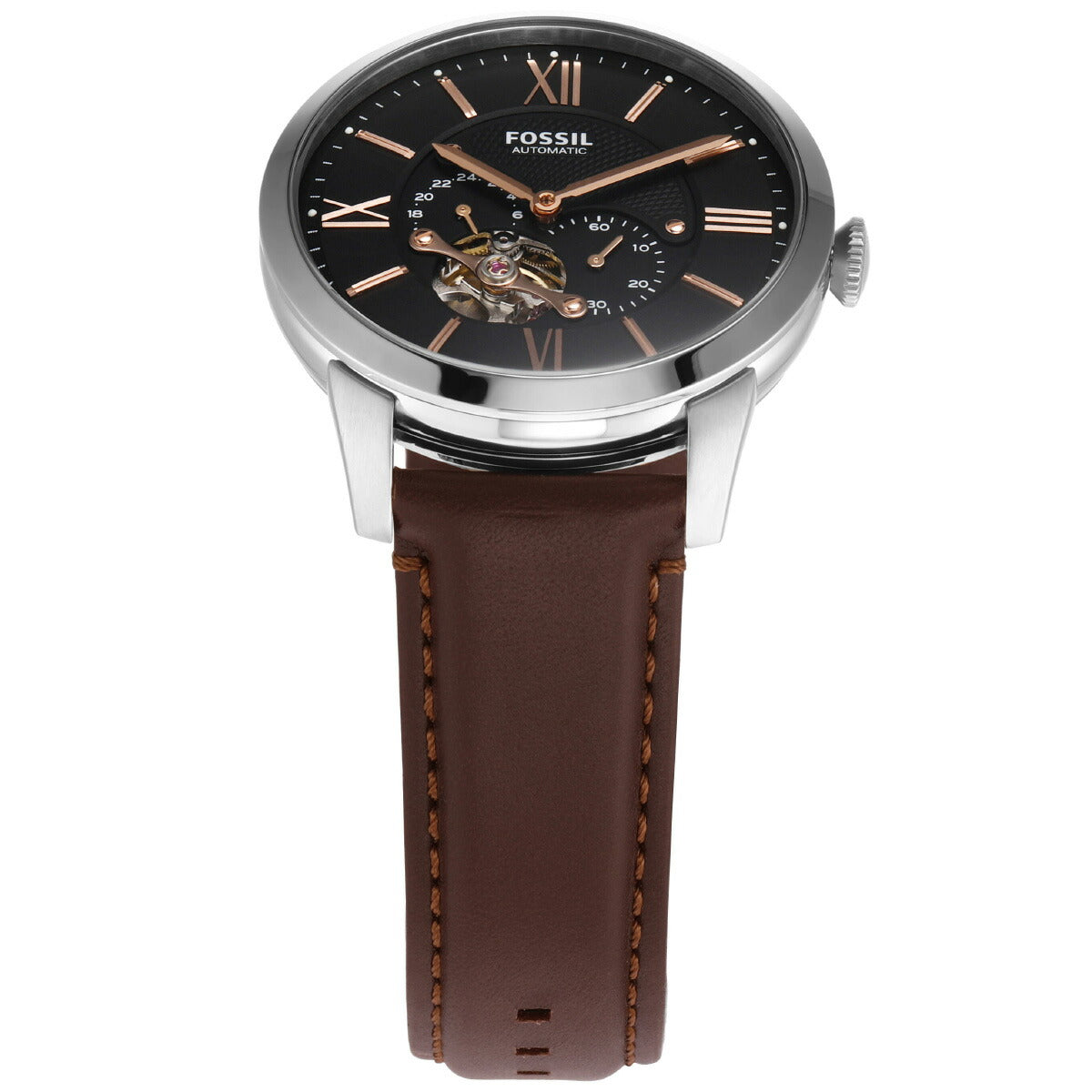 フォッシル FOSSIL 腕時計 メンズ 自動巻き マルチファンクション TOWNSMAN オートマティック ブラウンレザーウォッチ ME3061
