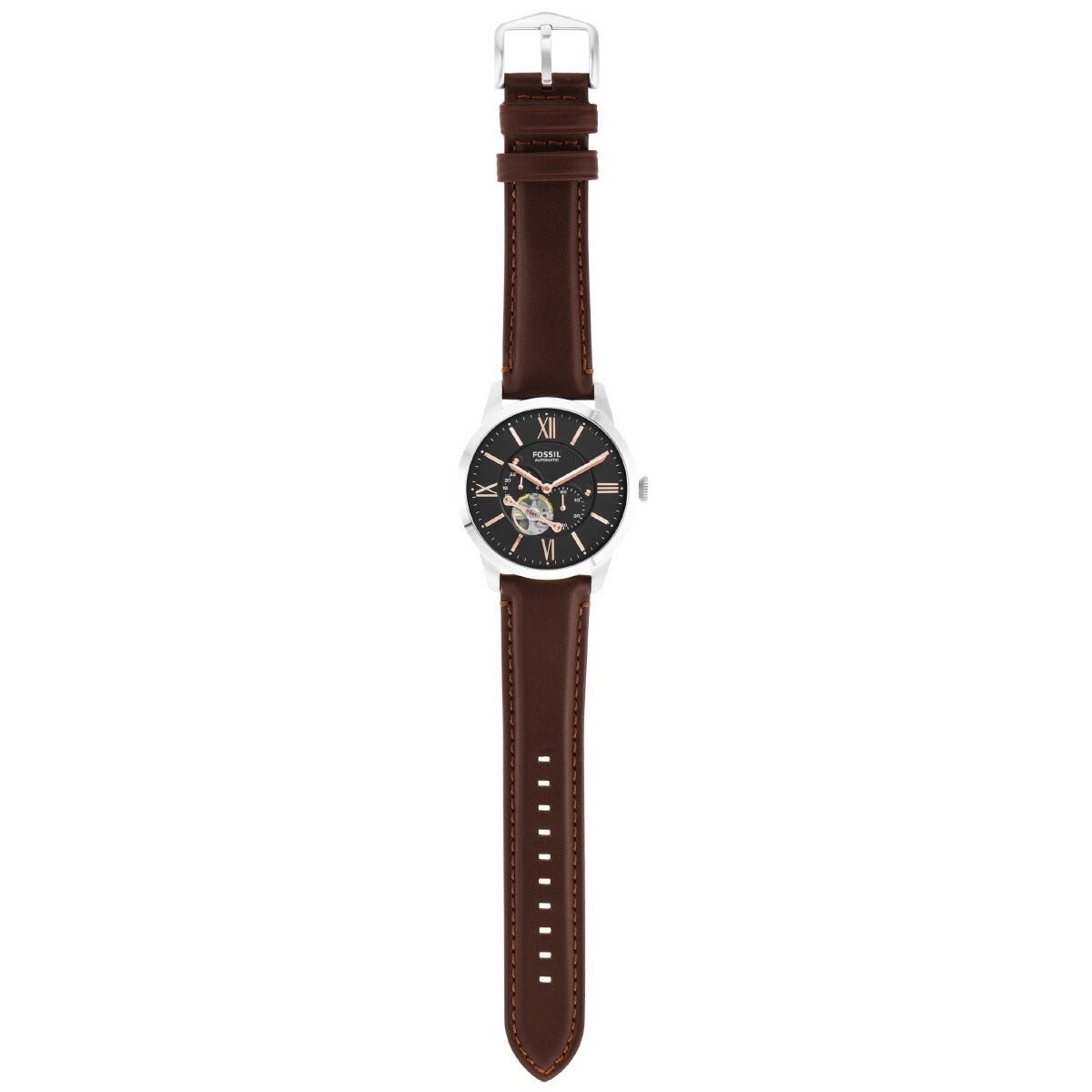 フォッシル FOSSIL 腕時計 メンズ 自動巻き マルチファンクション TOWNSMAN オートマティック ブラウンレザーウォッチ ME3061