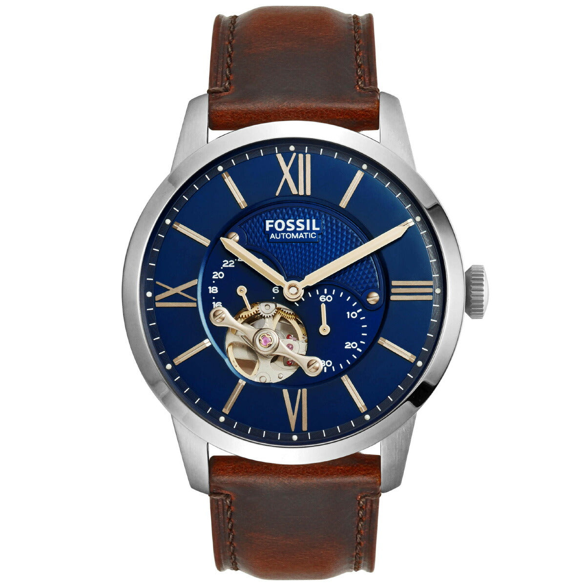 フォッシル FOSSIL 腕時計 メンズ 自動巻き マルチファンクション TOWNSMAN オートマティック ブラウン レザーウォッチ ME3110