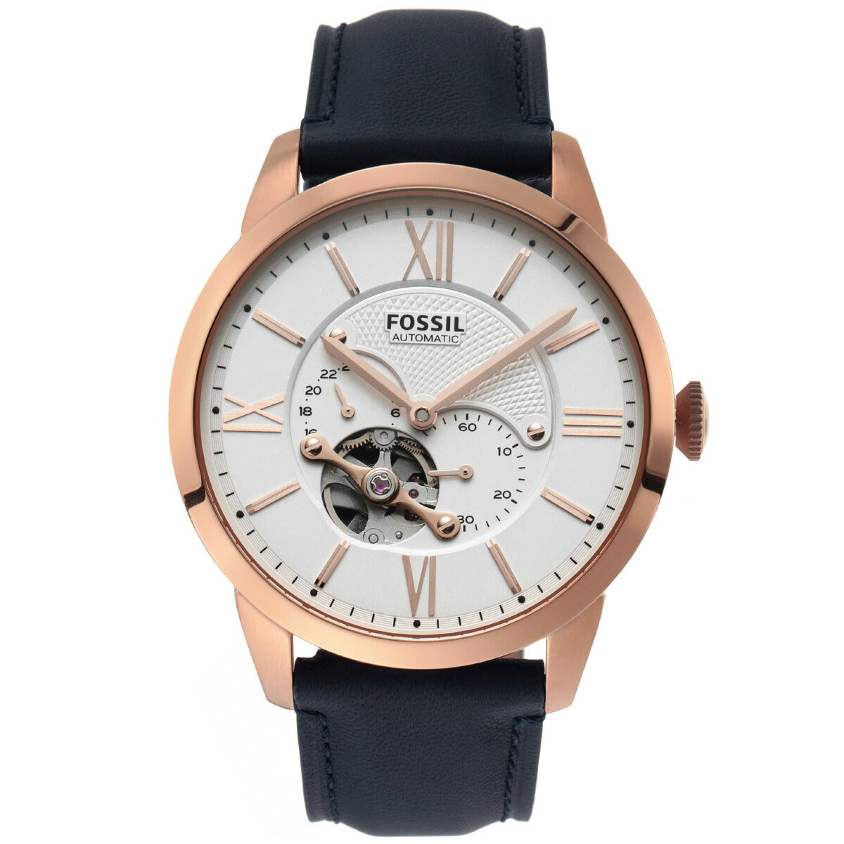 フォッシル FOSSIL 腕時計 メンズ 自動巻き マルチファンクション TOWNSMAN オートマティック ネイビーレザーウォッチ ME3171