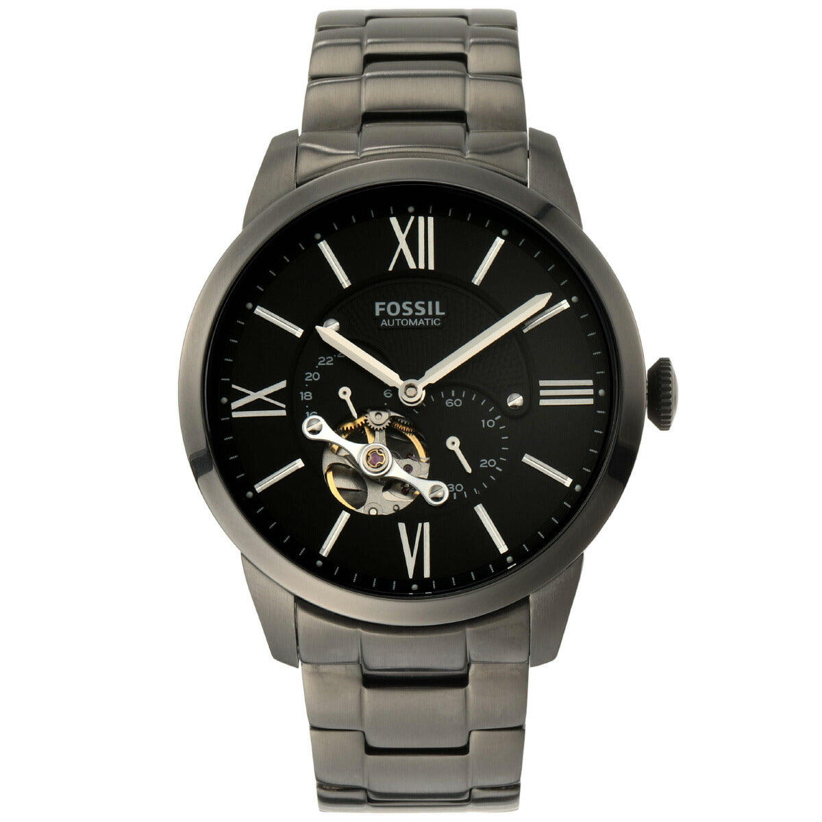 フォッシル FOSSIL 腕時計 メンズ 自動巻き マルチファンクション TOWNSMAN オートマティック スモークステンレススチールウォッチ ME3172