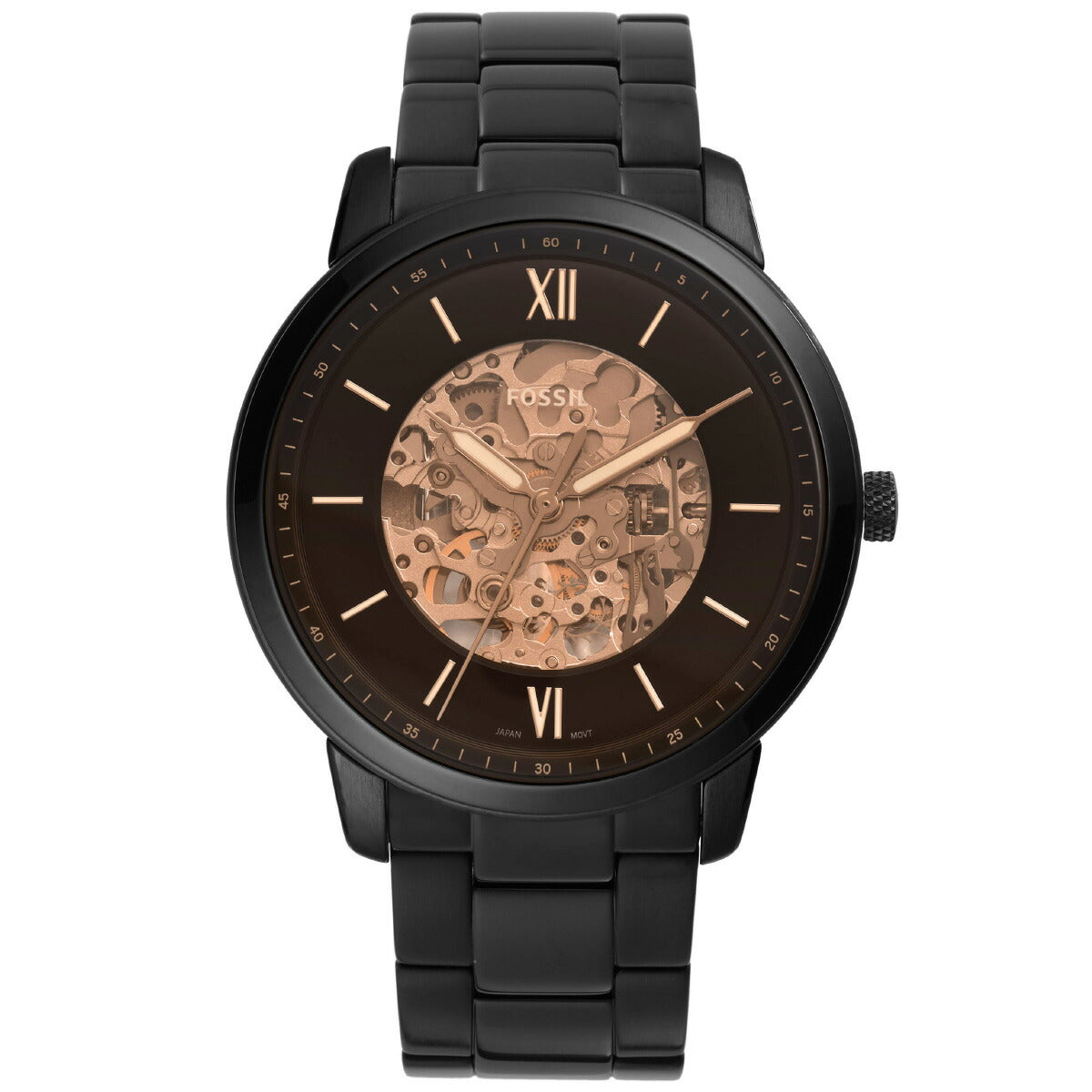 フォッシル FOSSIL 腕時計 メンズ 自動巻き NEUTRA オートマティック ブラック ステンレススチールウォッチ ME3183